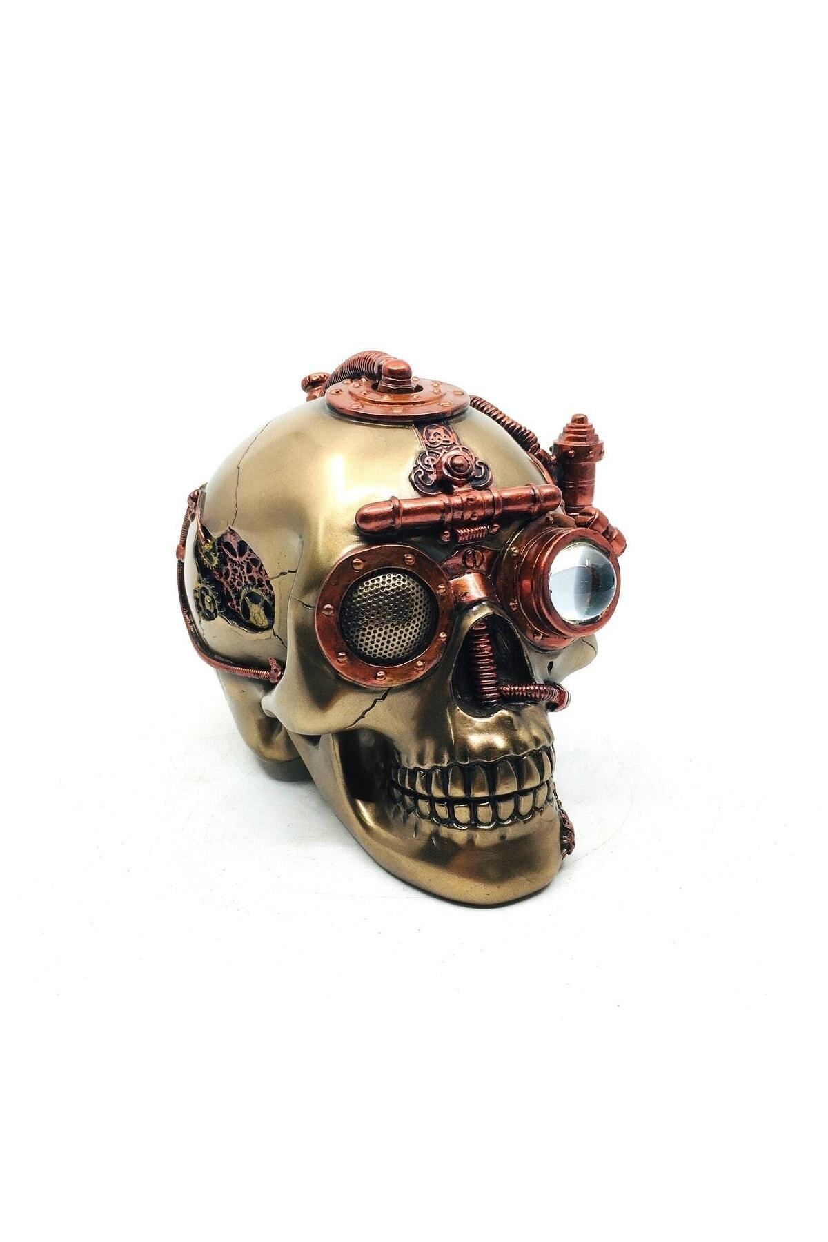 DEKORANLA Gizli Bölmeli Kurukafa Biblo Kutu, Steampunk Tarz, Masa Dekorasyonu