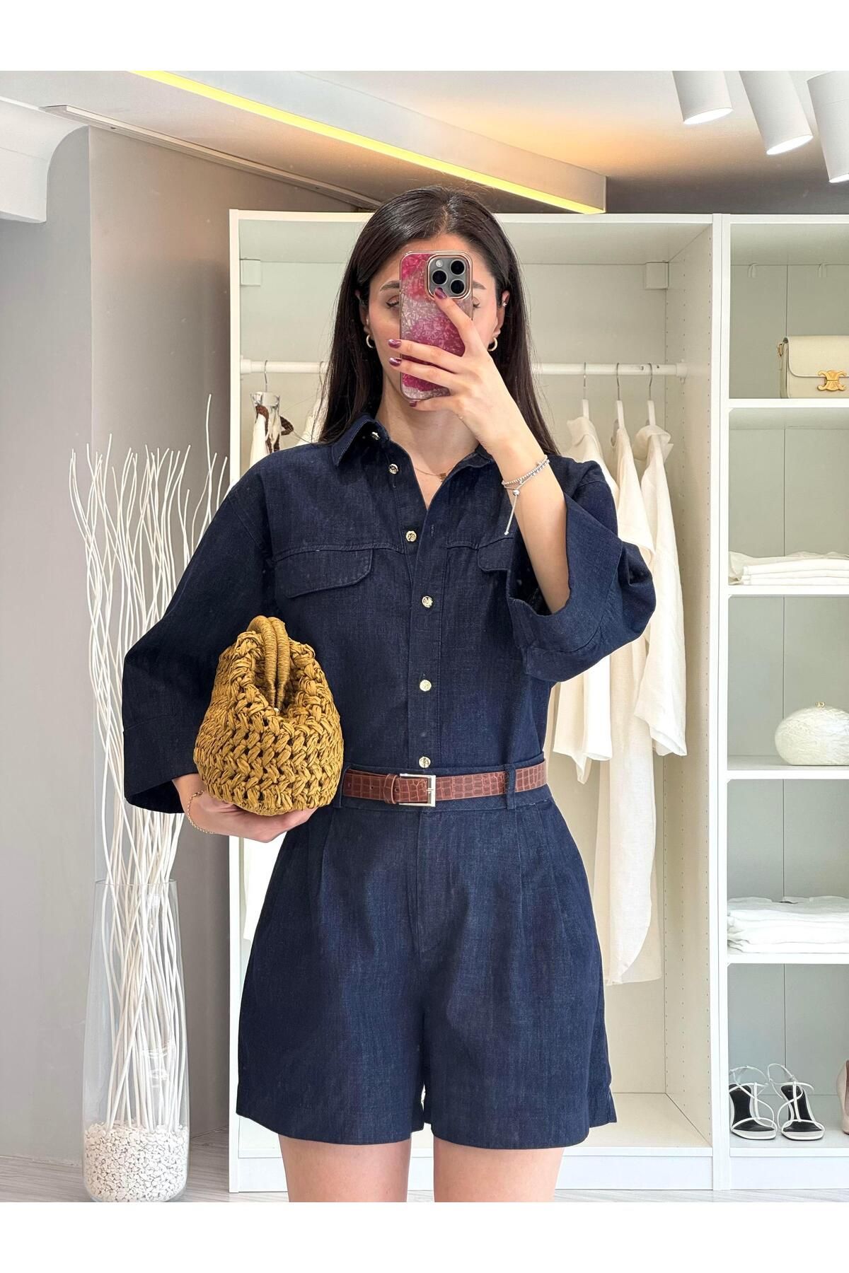 LUUNA STORE KEMERLİ DENİM TAKIM