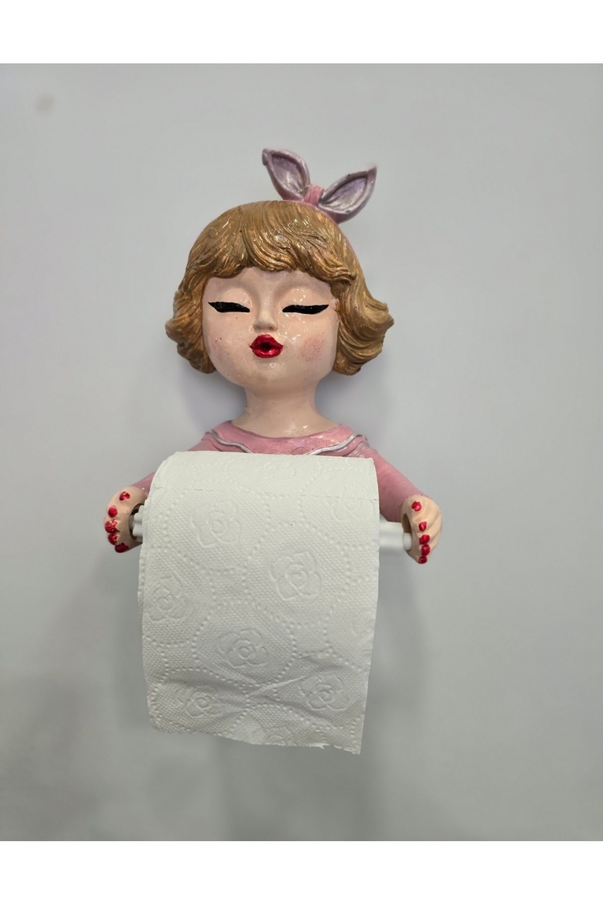 DEKORANLA Pembe Tuvalet Kağıdı Tutacağı, Şık Ve Fonksiyonel Banyo Aksesuarı