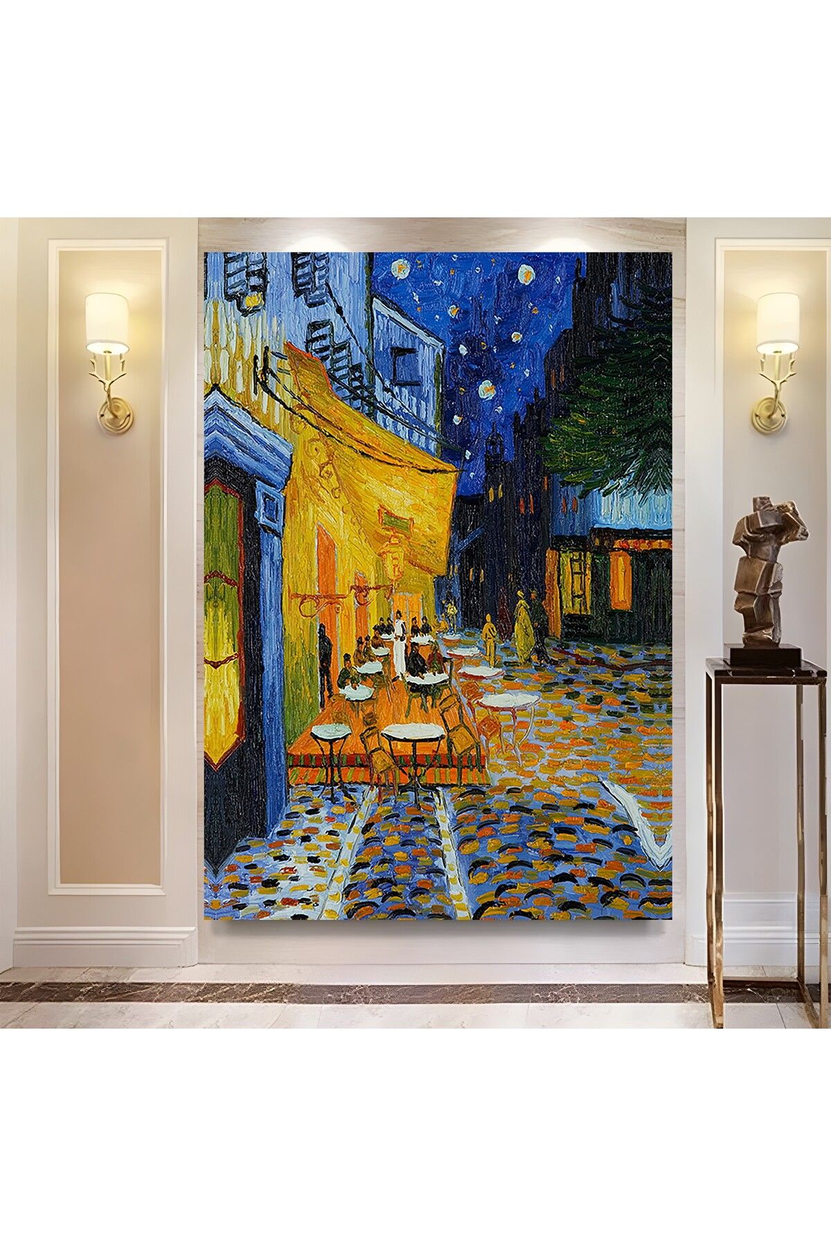 EMYA HOME Vincent Van Gogh - Cafe Terrace At Night Teras Kafe Kanvas Tablo