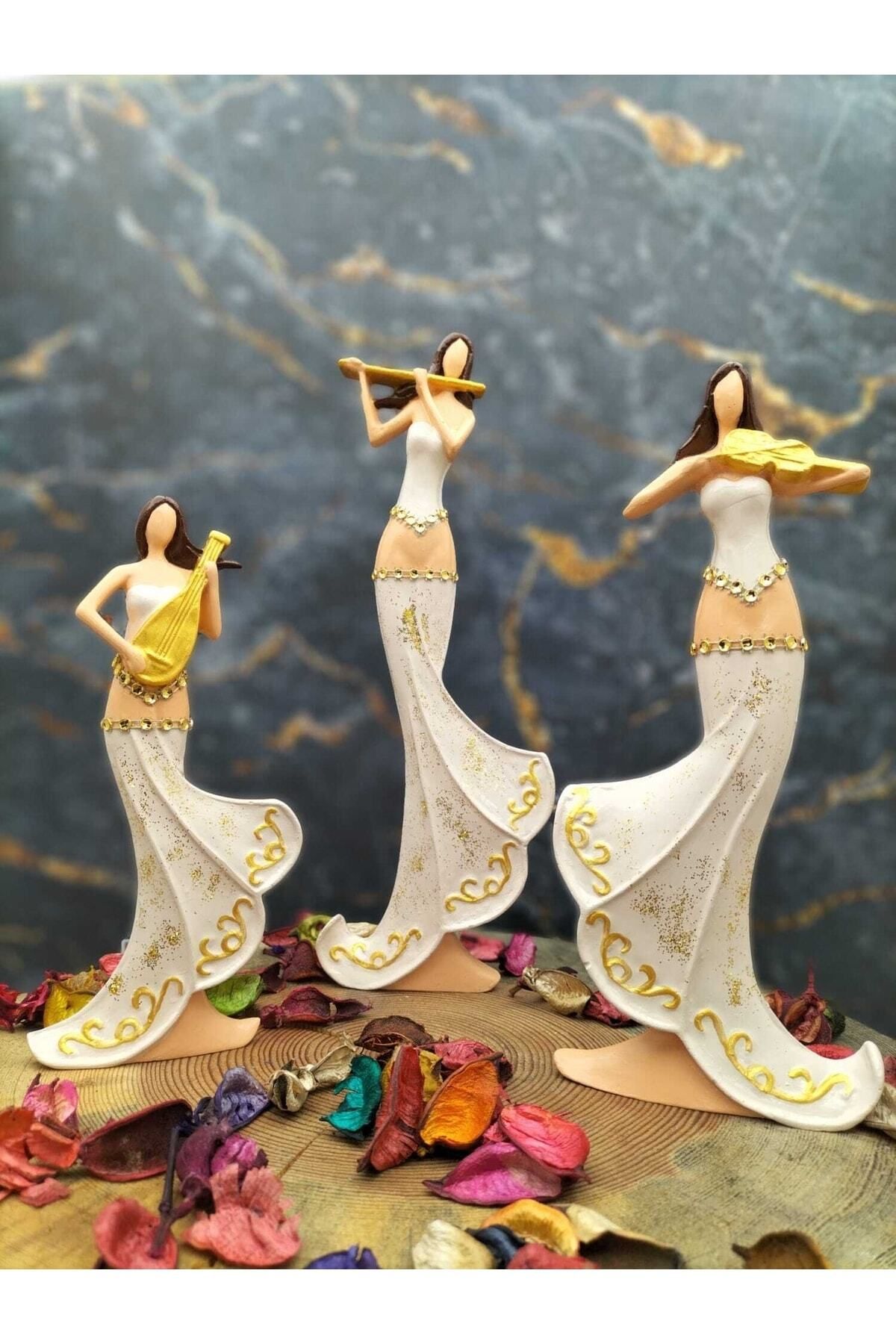DEKORANLA Üçlü Set, Krem Renk, Müzik Temalı, Kızlara Özel, Renkli ve Şık Tasarım