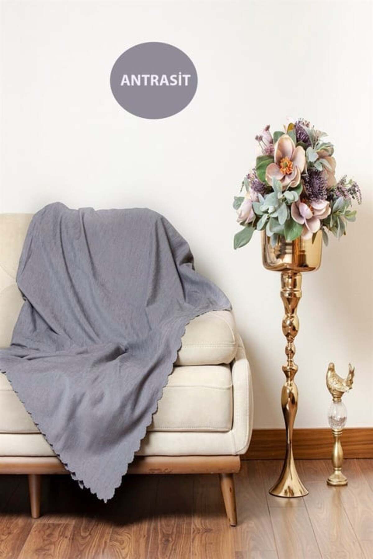 Hig Store Şönil Kumaş Düz Desen Çift Taraflı Koltuk Örtüsü / Çekyat Örtüsü 175 x 215 Ebat