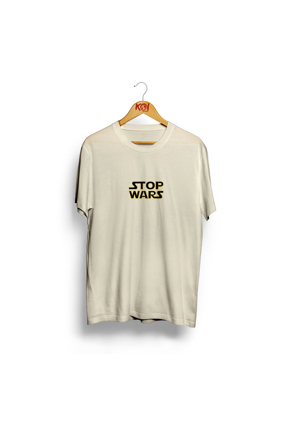 Butik Stop Wars/ Erkek ekru krem Renk T-Shirt / %100 Pamuk Premium Quality / Regular Fit