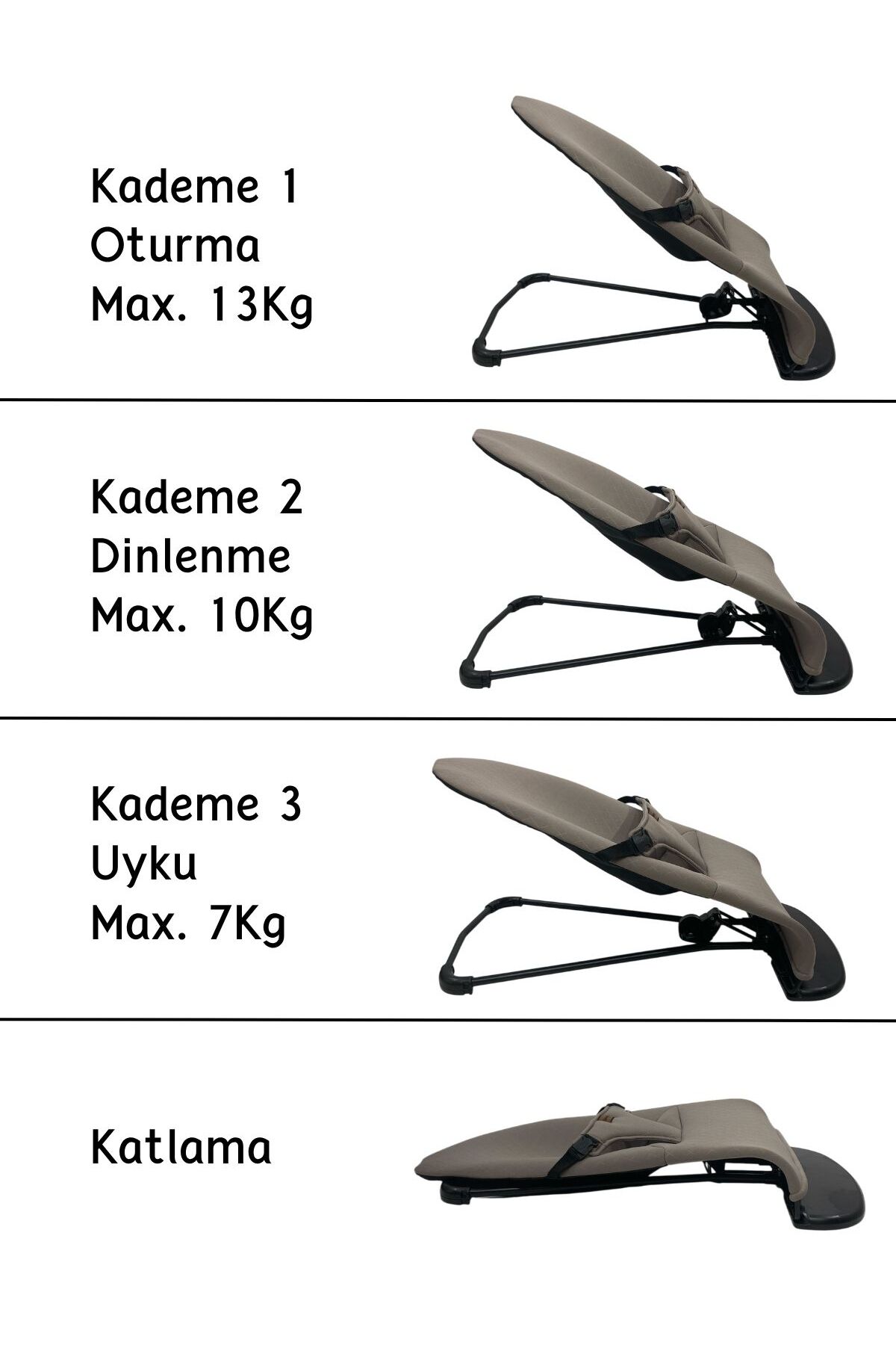 BEBEGOLD Üç Kademeli Sallanan Ana Kucağı, Katlanabilir fotoğrafı 4 (önizleme)