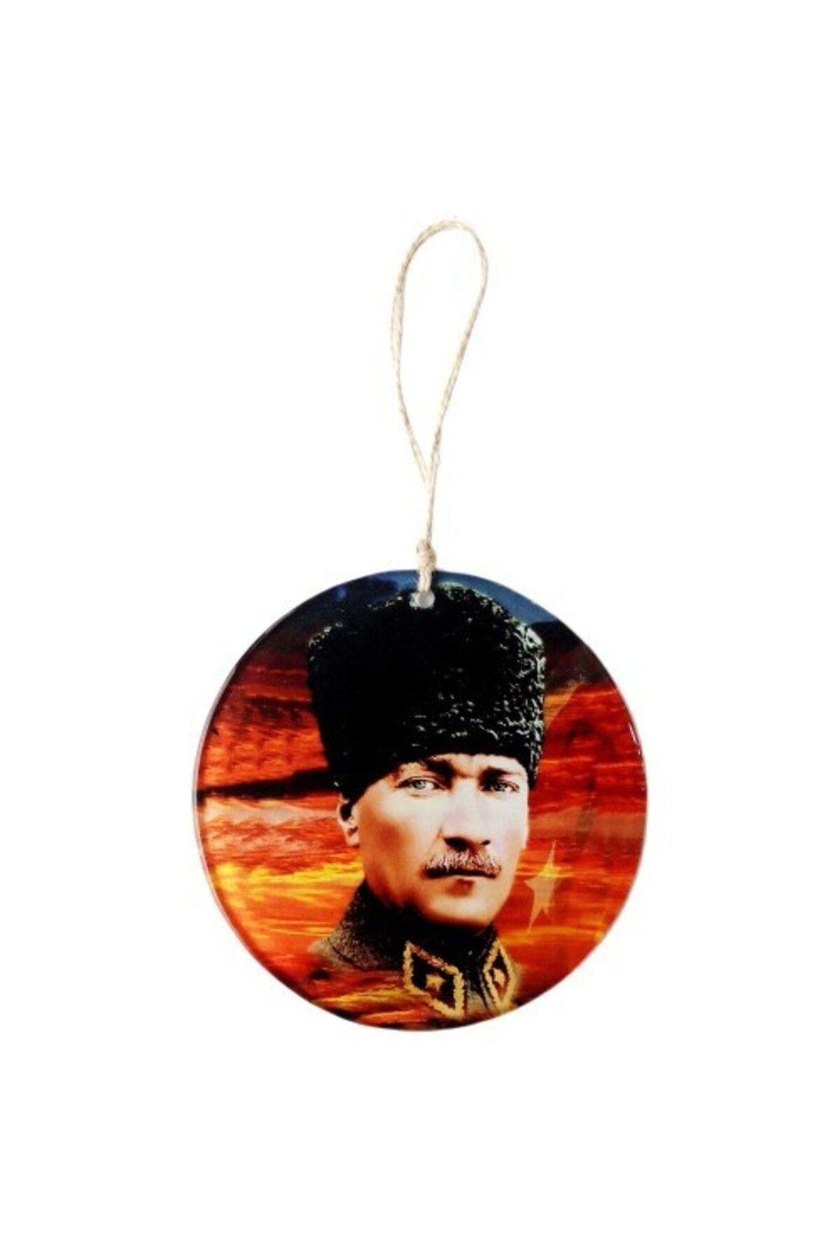 Emperium Kalpaklı Atatürk 15 Santimetre Füzyon Cam Duvar Süsü