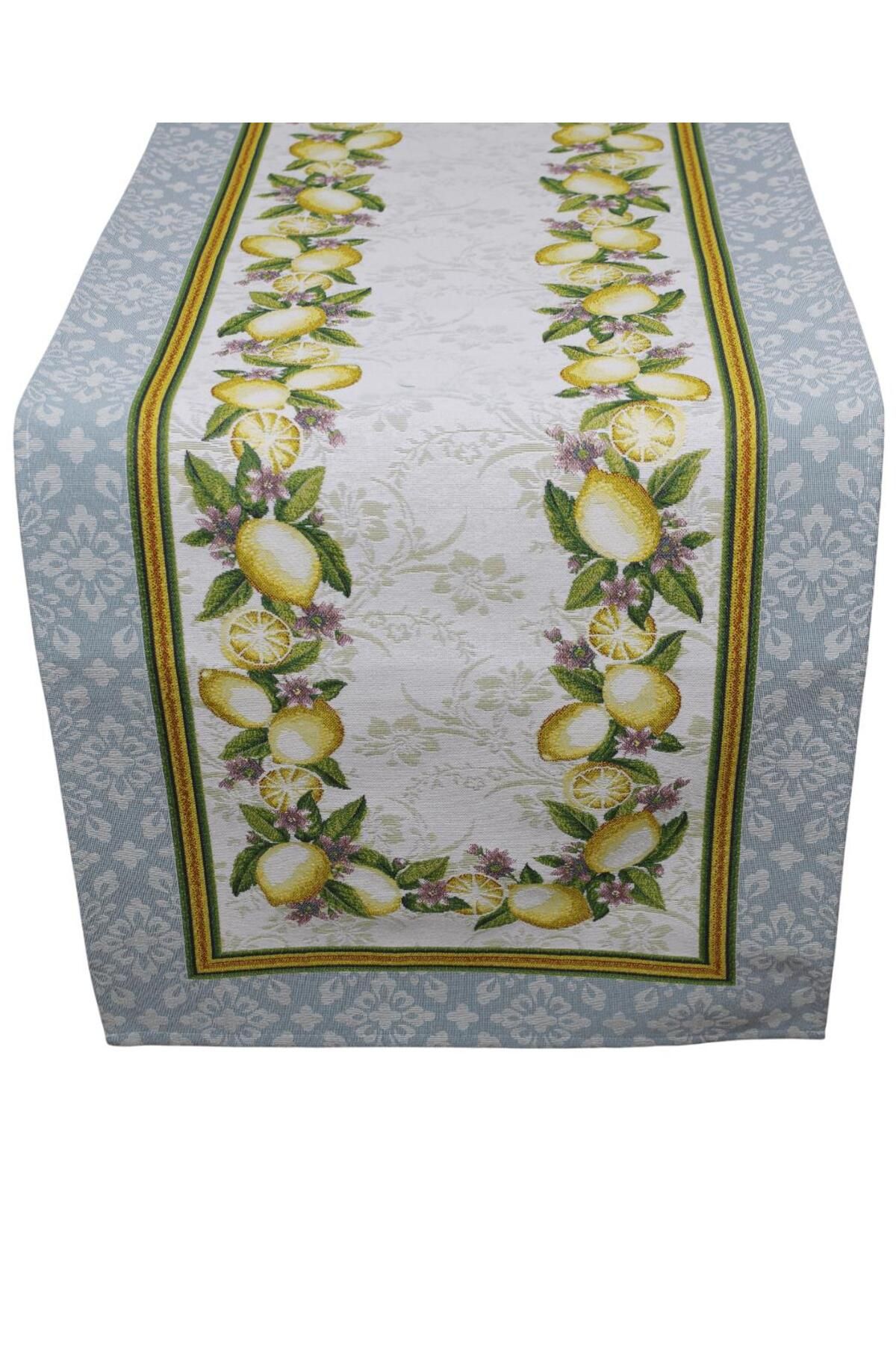 Believe LEMON JAKARLI DOKUMA GOBLEN DEKORATİF RUNNER SARI MEYVELİ 45*120