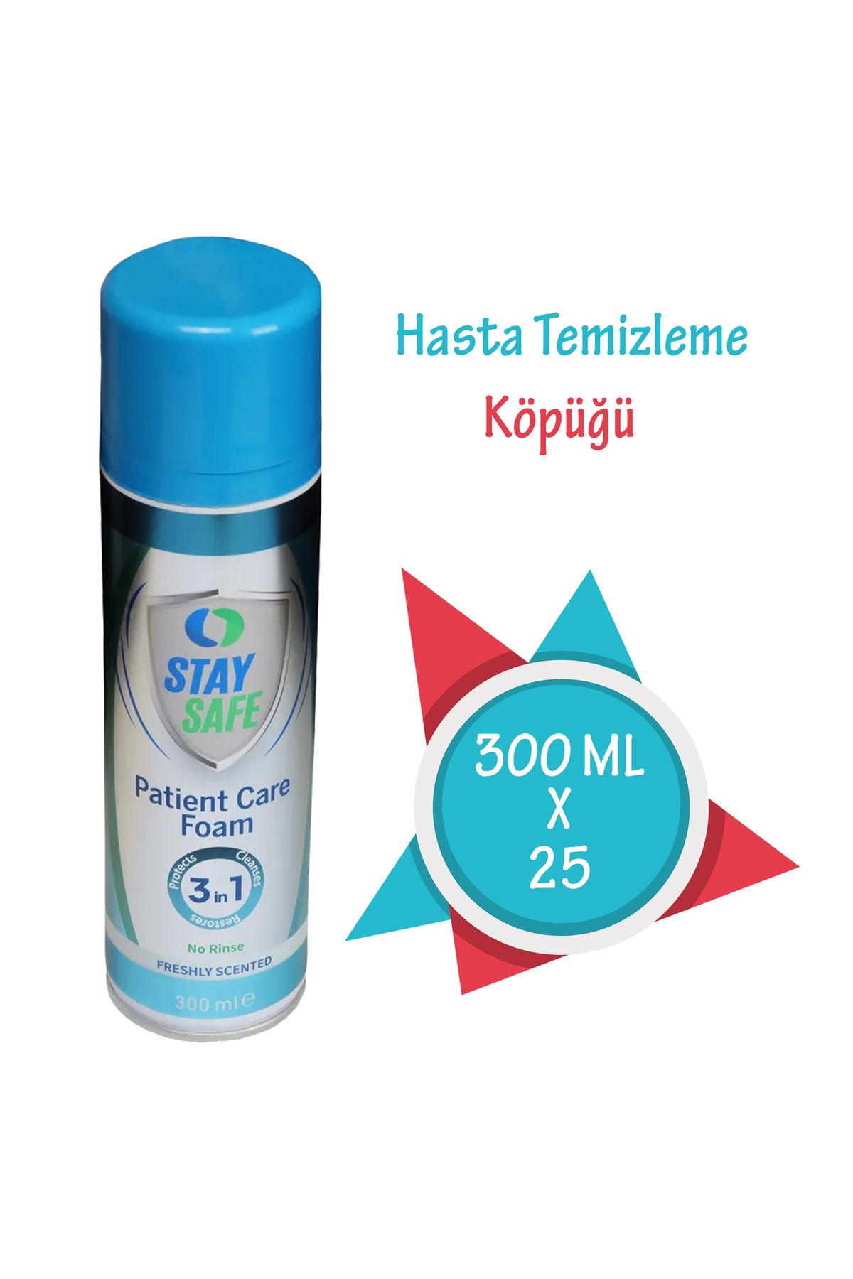 Stay Safe HASTA TEMİZLEME KÖPÜĞÜ 300 ML 25 Adet