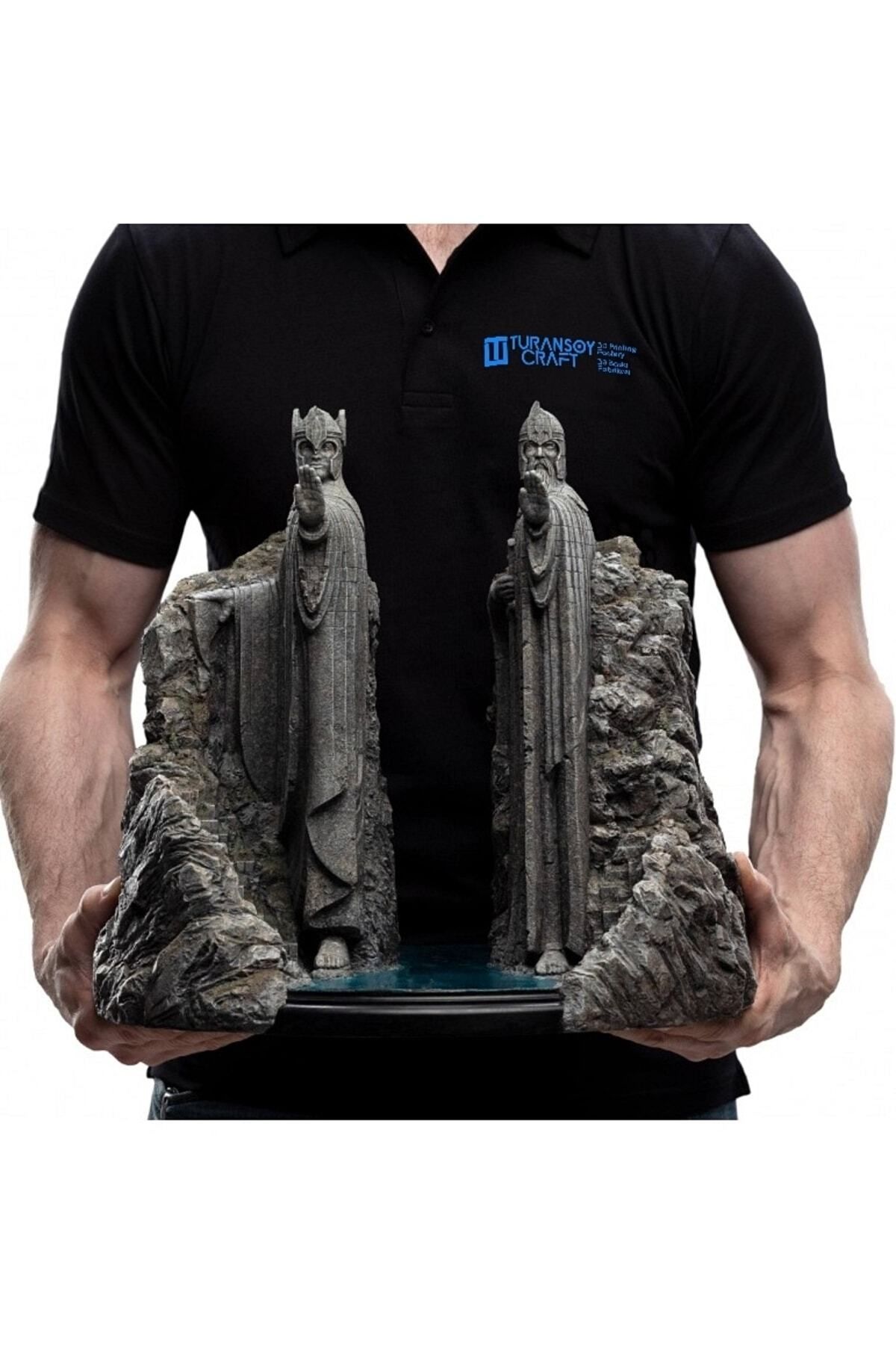 DEKORANLA Büyük Fantastik Kral Sütunları Biblo, 35 cm, Efsanevi Tasarım, Dekoratif Objeler