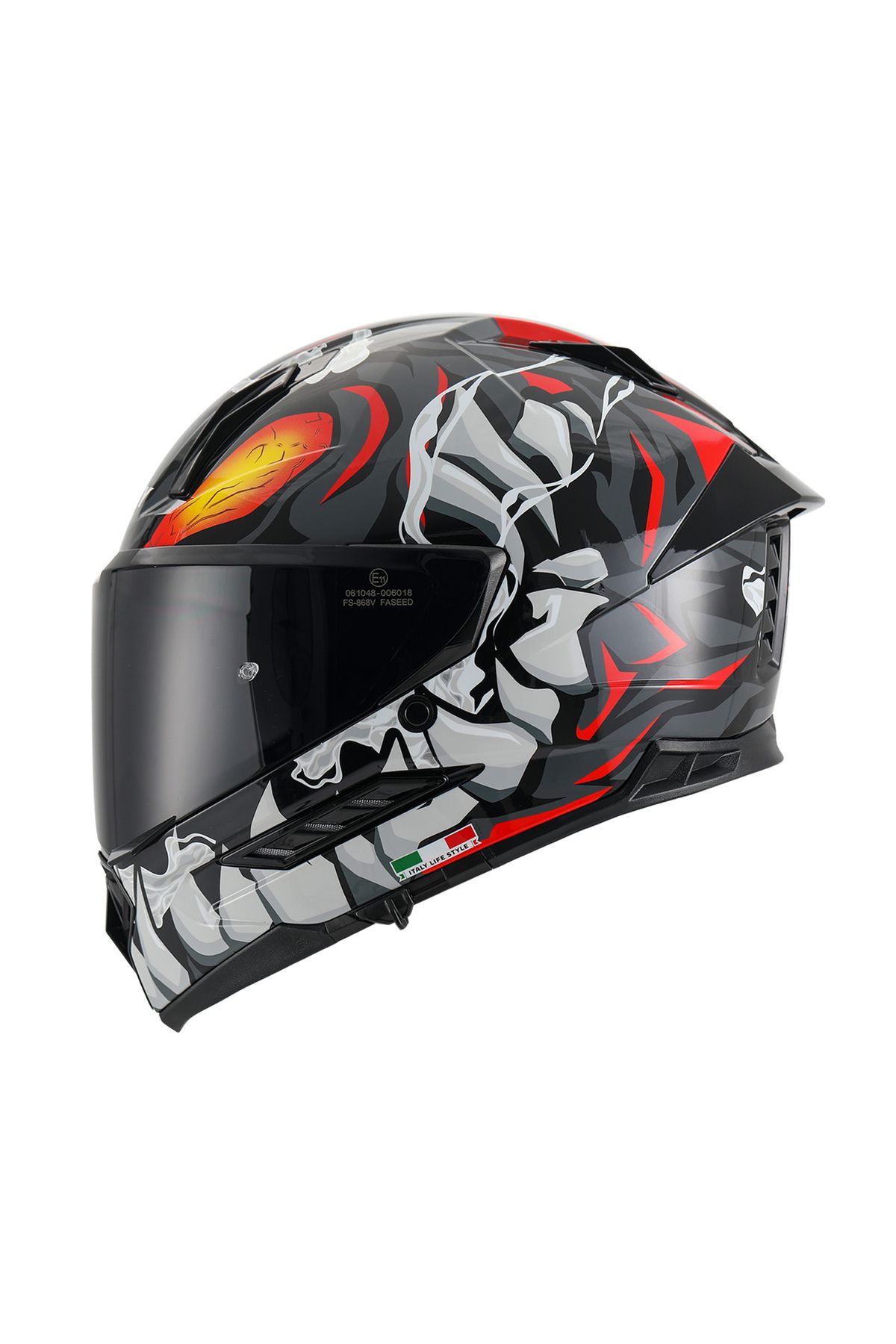 Sway SW 868 CANNIBAL GÜNEŞ VİZÖRLÜ PARLAK FULL FACE KASK