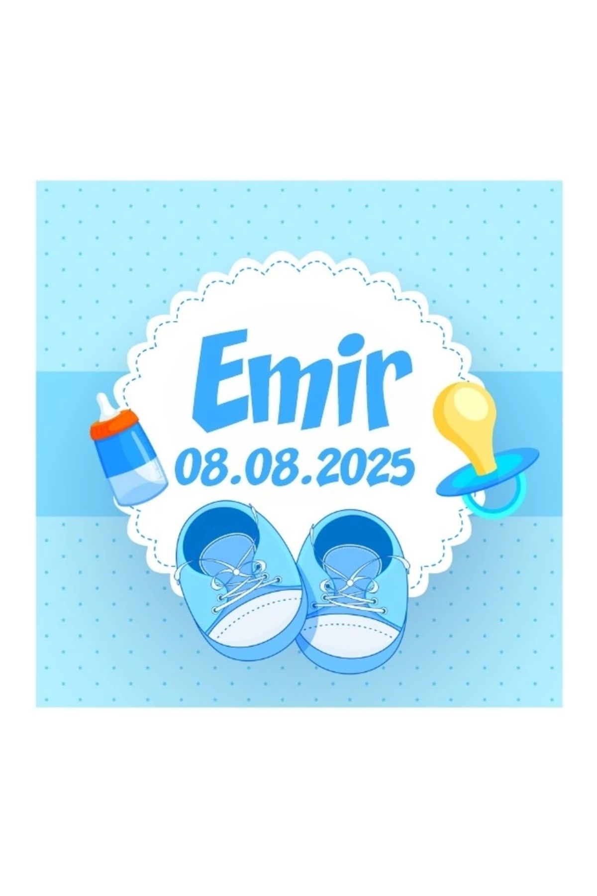 Reysa Tasarım Yeni Doğan Erkek Bebek Etiketi
