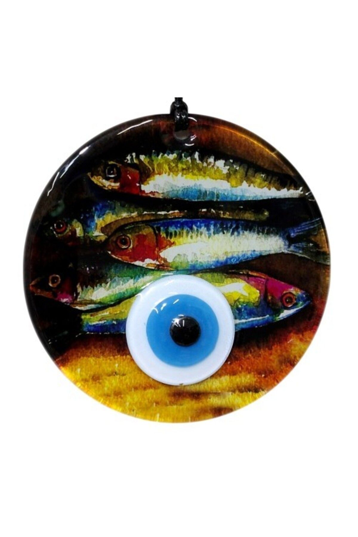 Modafiks Balık Desenli 12 Cm Füzyon Cam Duvar Süsü Hediyelik