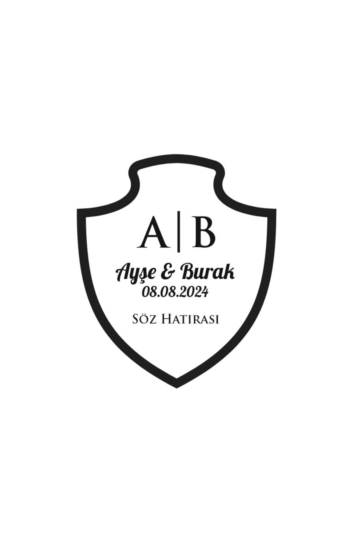 Reysa Tasarım Boyunlu Kalkan Mühür Kına Nişan Düğün 3x3 cm özel etiket / 50 adet sticker