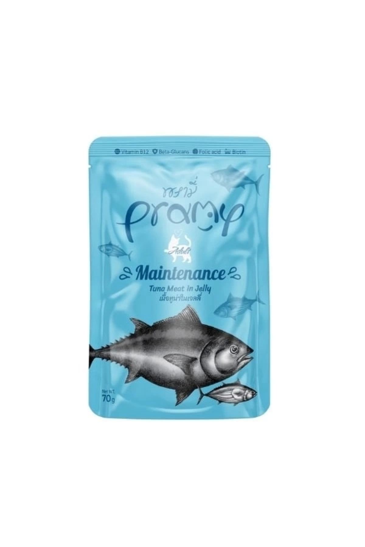 Generic Pramy Maintenance Jöle İçinde Yağsız Ton Balıklı Pouch Yetişkin Konserve Kedi Maması 70 Gr