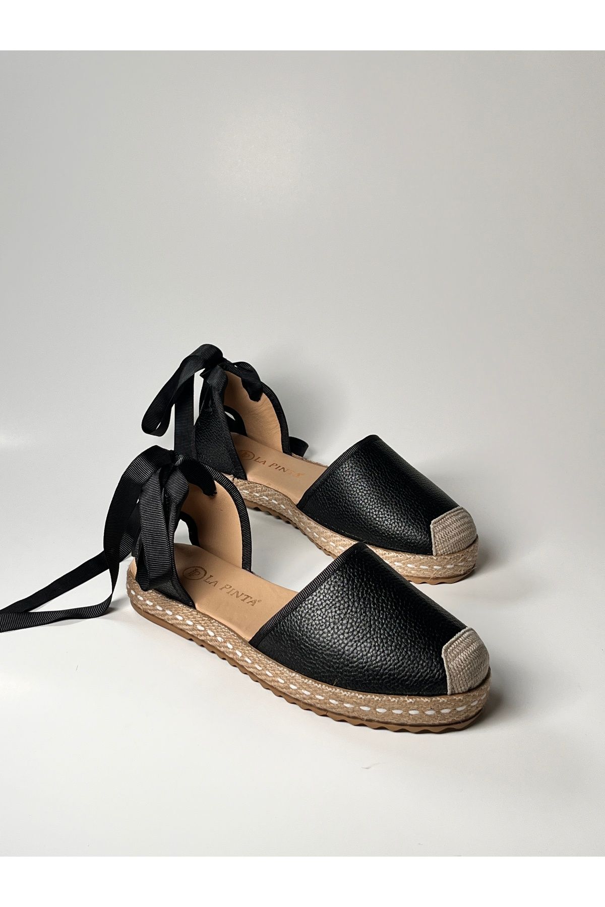 futsi shoes Bilekten Bağlamalı Deri Espadril Babet