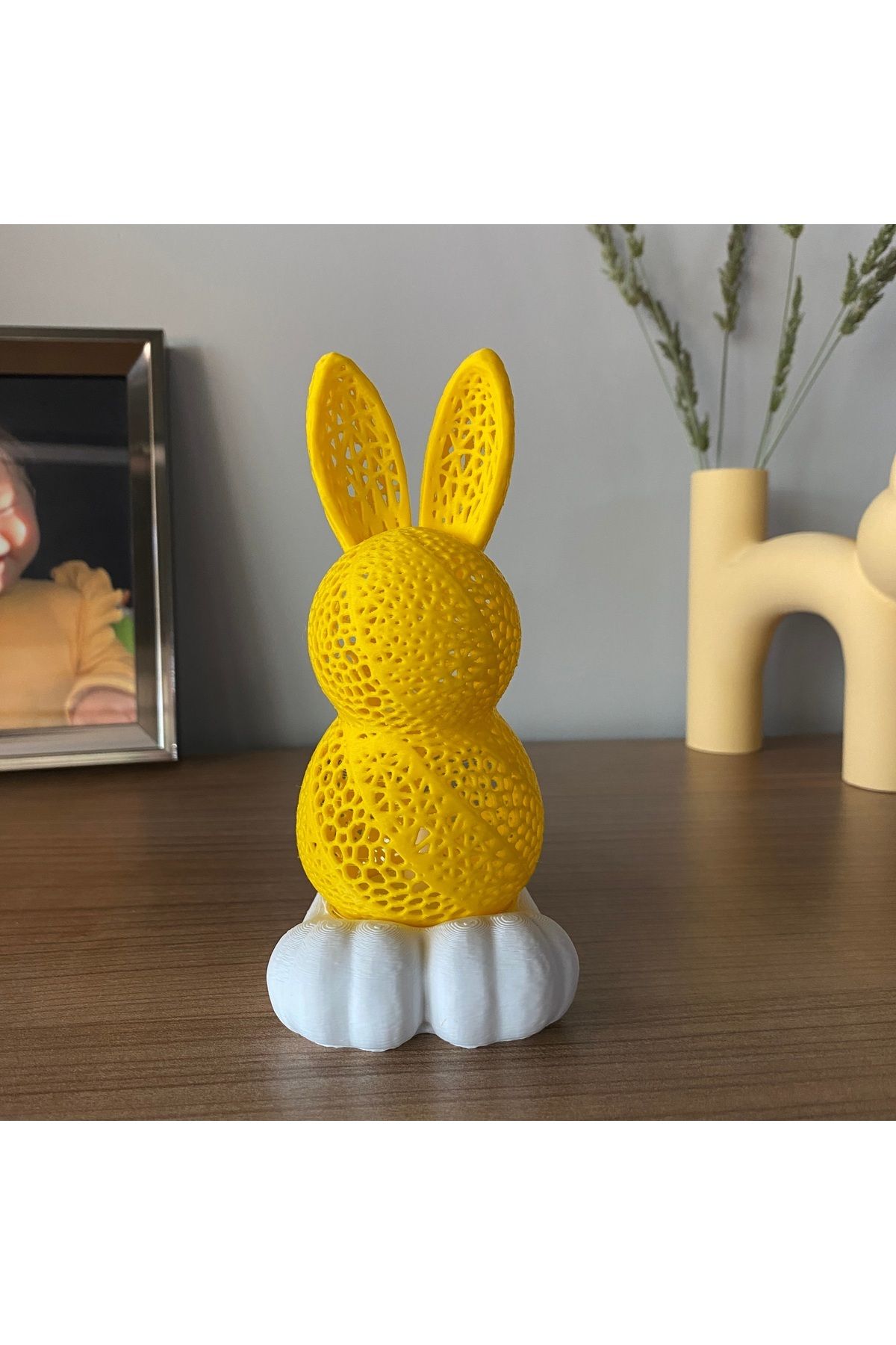 DEKORANLA Renkli Tavşan Figürlü Tealight Mumluk Dekorasyon Hediye