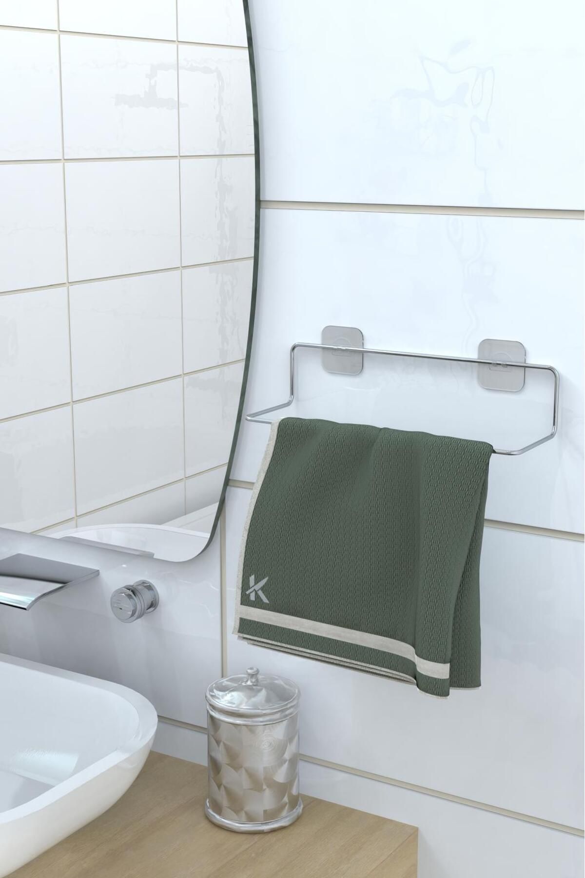 ELAMOUR Yapışkanlı Havluluk Havlu Askısı Metal Havlu tutacağı Banyo Mutfak Havluluğu Minimal Tasarım