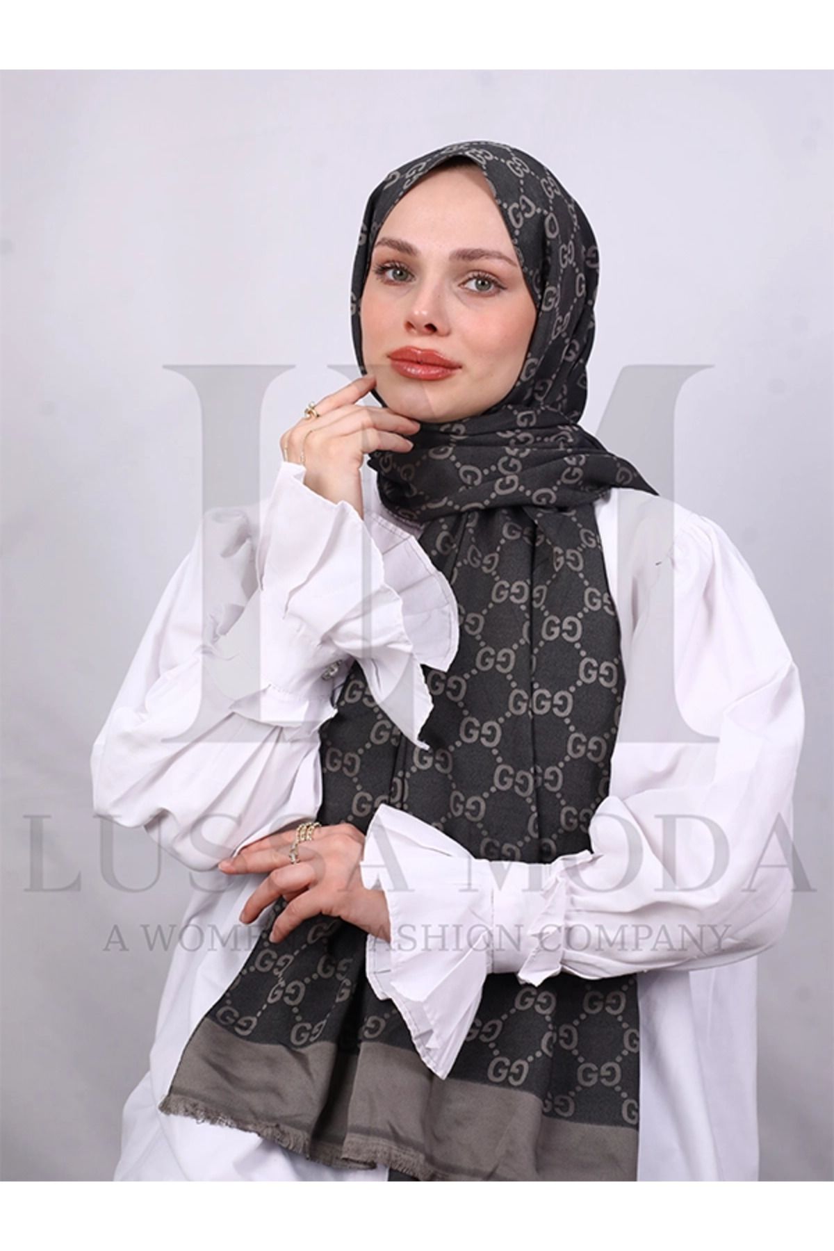 LUSSAMODA G DESENLİ İTHAL ÇİFT TARAFLI ŞAL