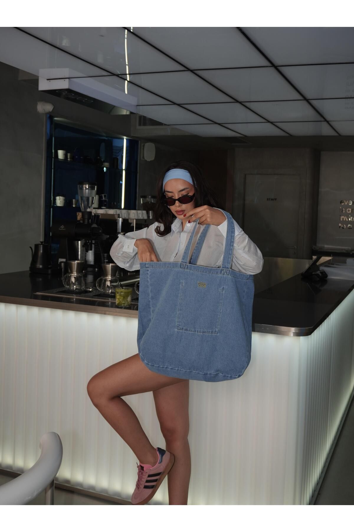 minaaise Kadın Mavi Denim Çanta 29260