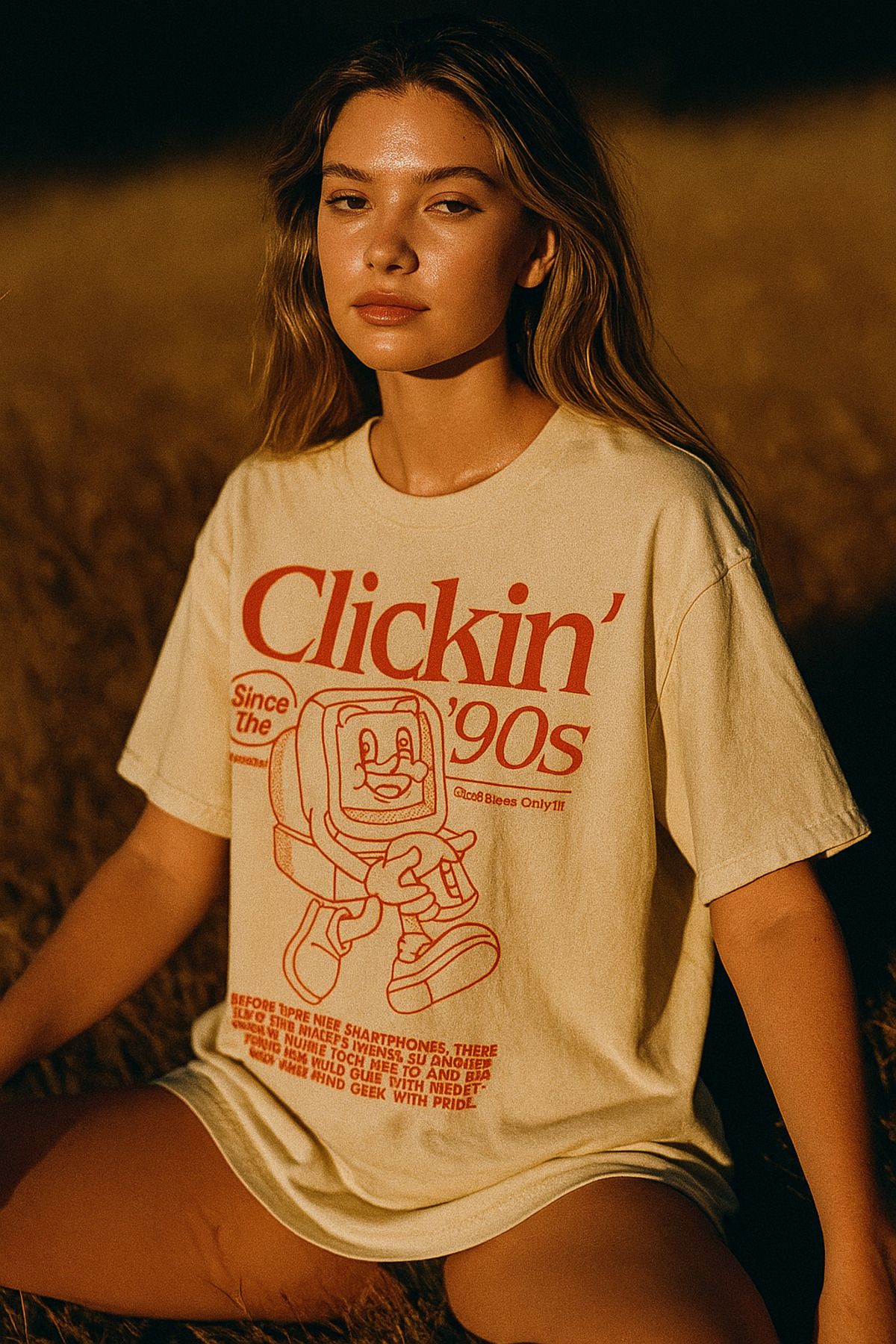 Checoup T-SHIRT OVERSİZE UNİSEX 90S CLİCKİN