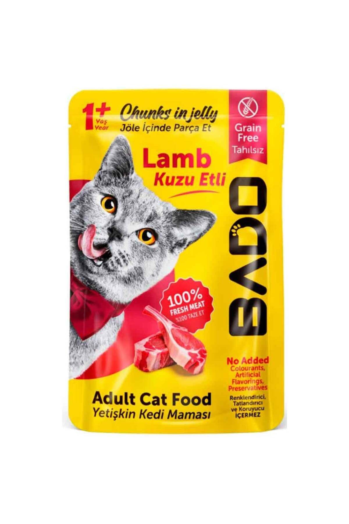 Bado KUZU ETLİ YETİŞKİN KEDİ YAŞ MAMASI 85 GRAM x 24 ADET