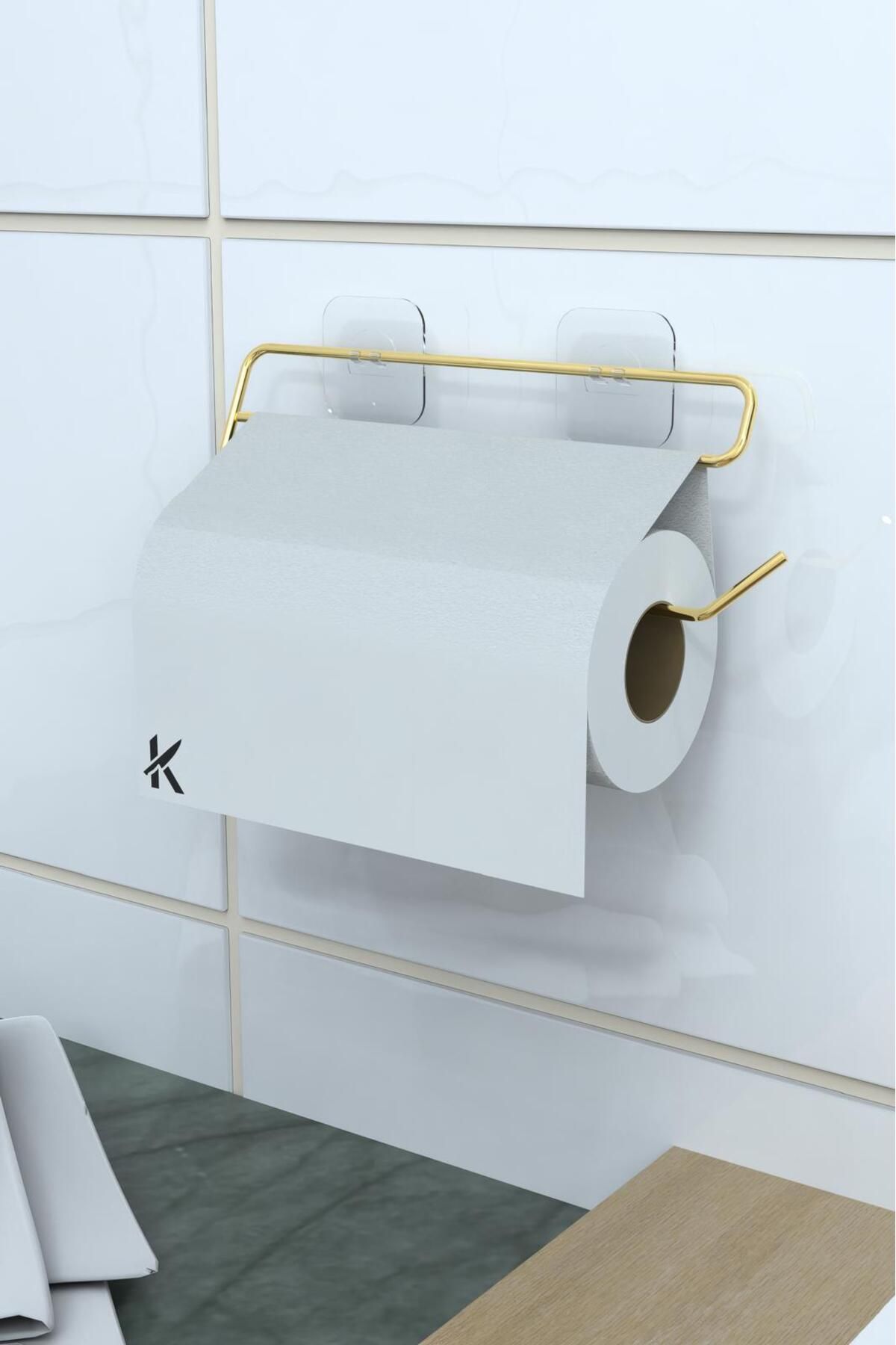 ELAMOUR Yapışkanlı Kağıt Havluluk Kağıt Havlu Askısı Tutacağı Metal Banyo Mutfak Havluluğu Modern