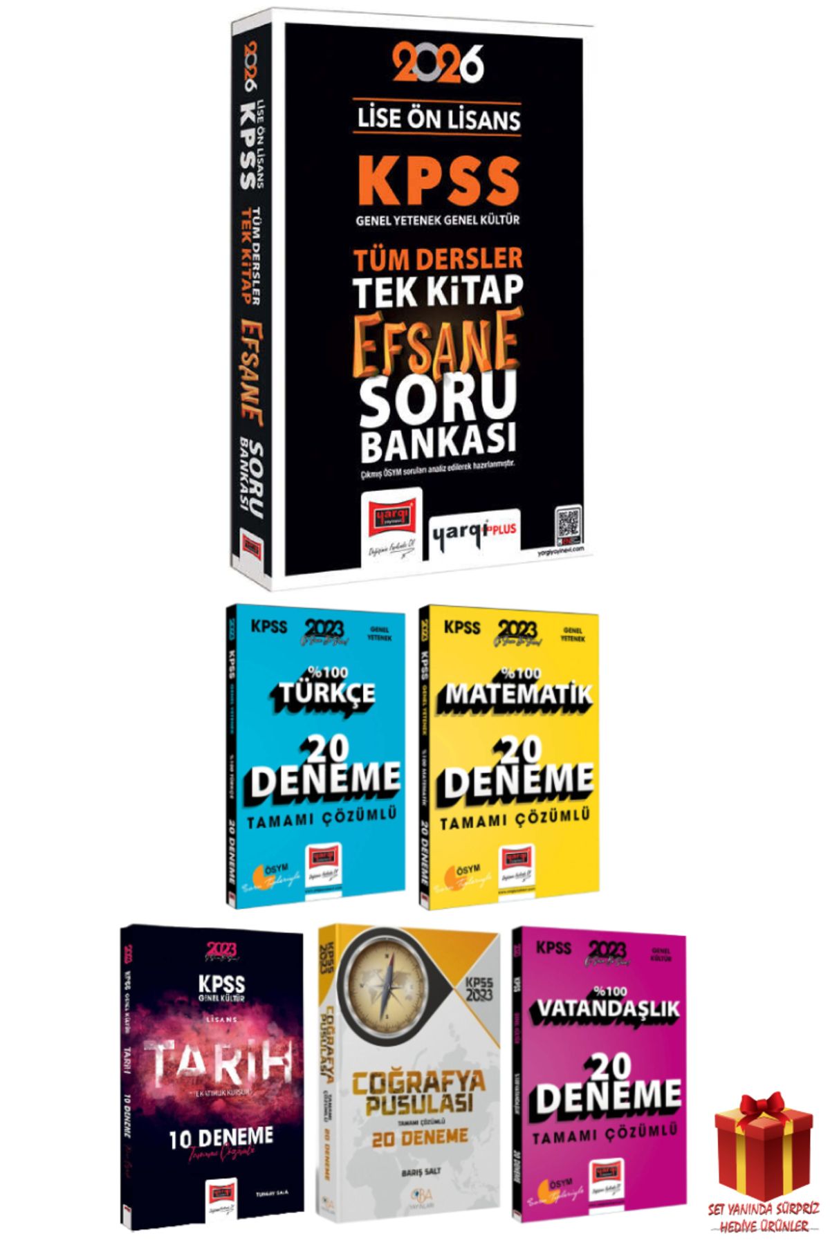 Yargı Yayınları 2026 Yargı Lise Ön Lisans Tüm Dersler Efsane Soru Bankası+GYGK Deneme Seti+Hediye