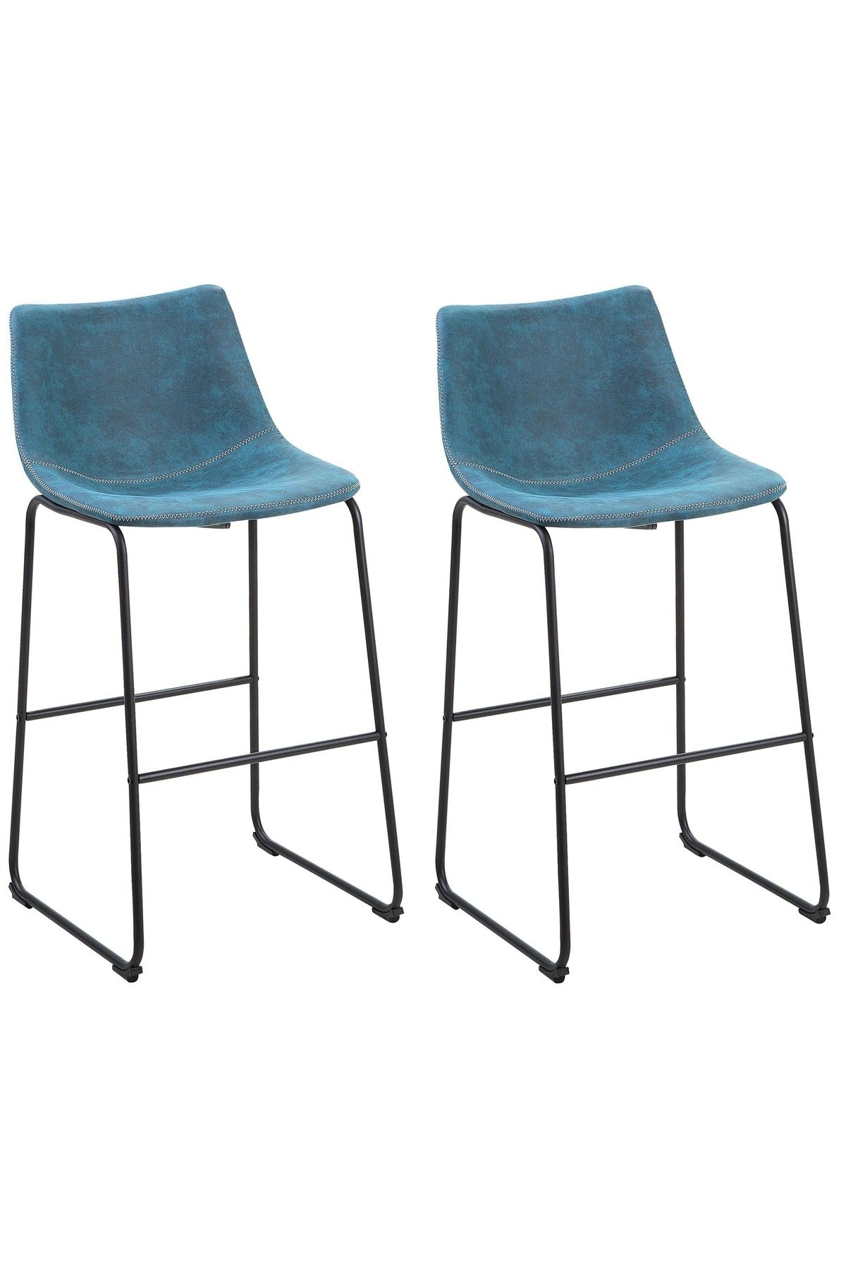 BELIANI FRANKS 2’li Retro Bar Sandalyesi Seti, 72 cm Oturma Yüksekliği, Kavisli Sırtlık