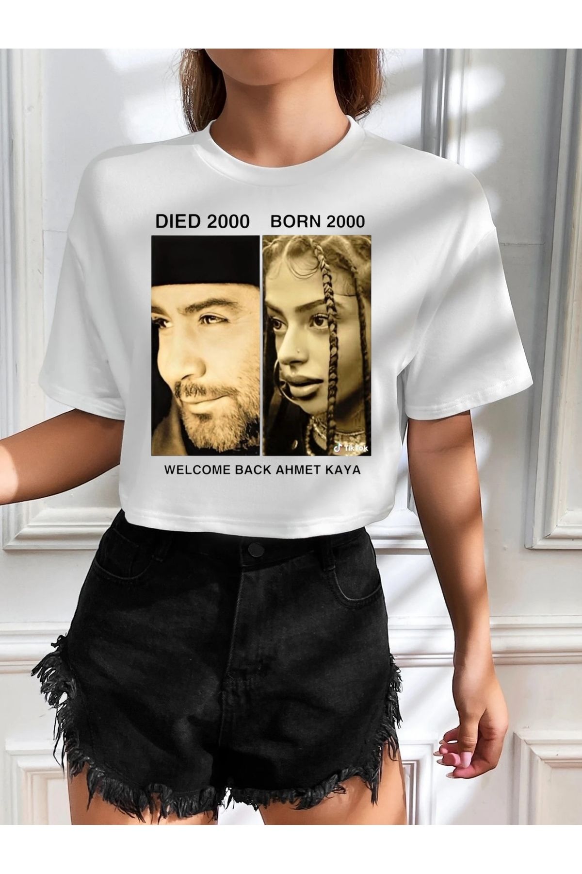 SOHR Kadın Oversize Crop Ahmet Kaya Alızade Welcome Back Tasarım T-shirt