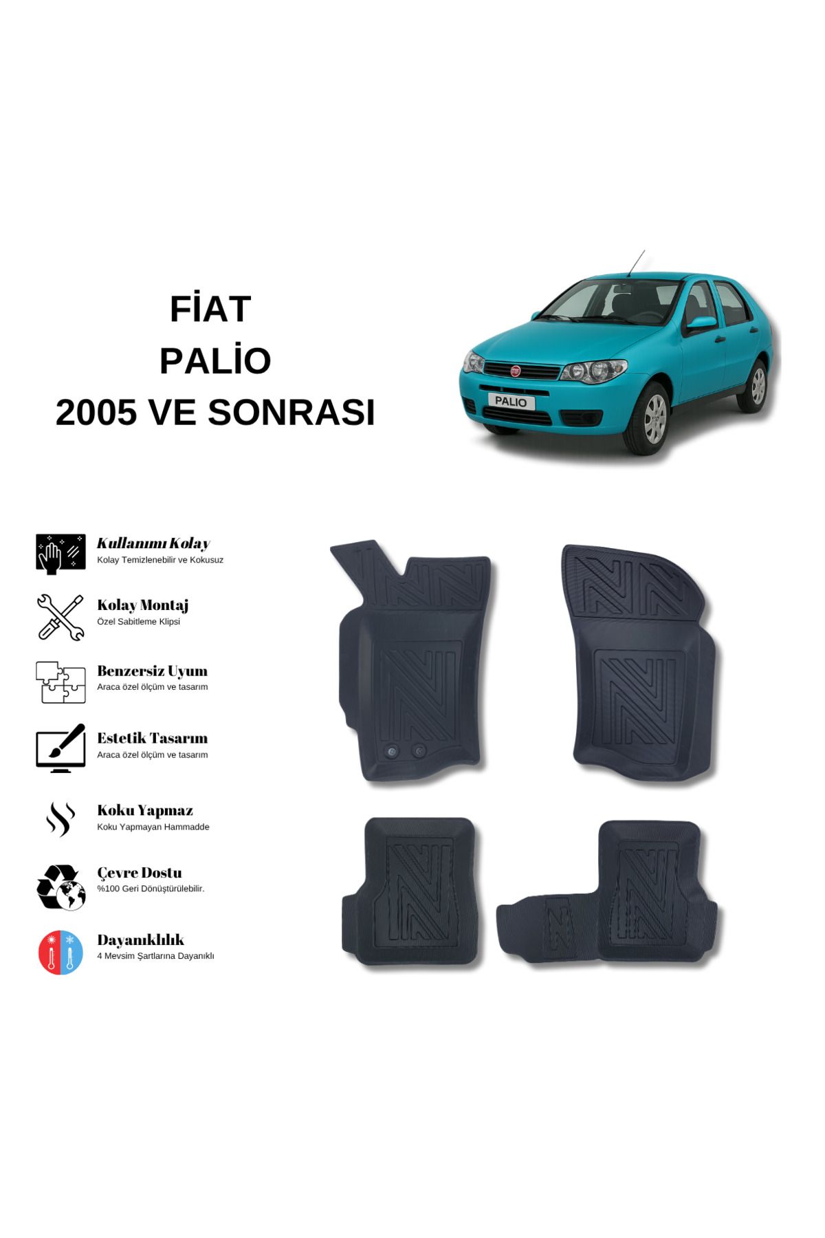 AutoWeller Fiat Palio 1996-2011 3D Havuzlu Oto Paspas