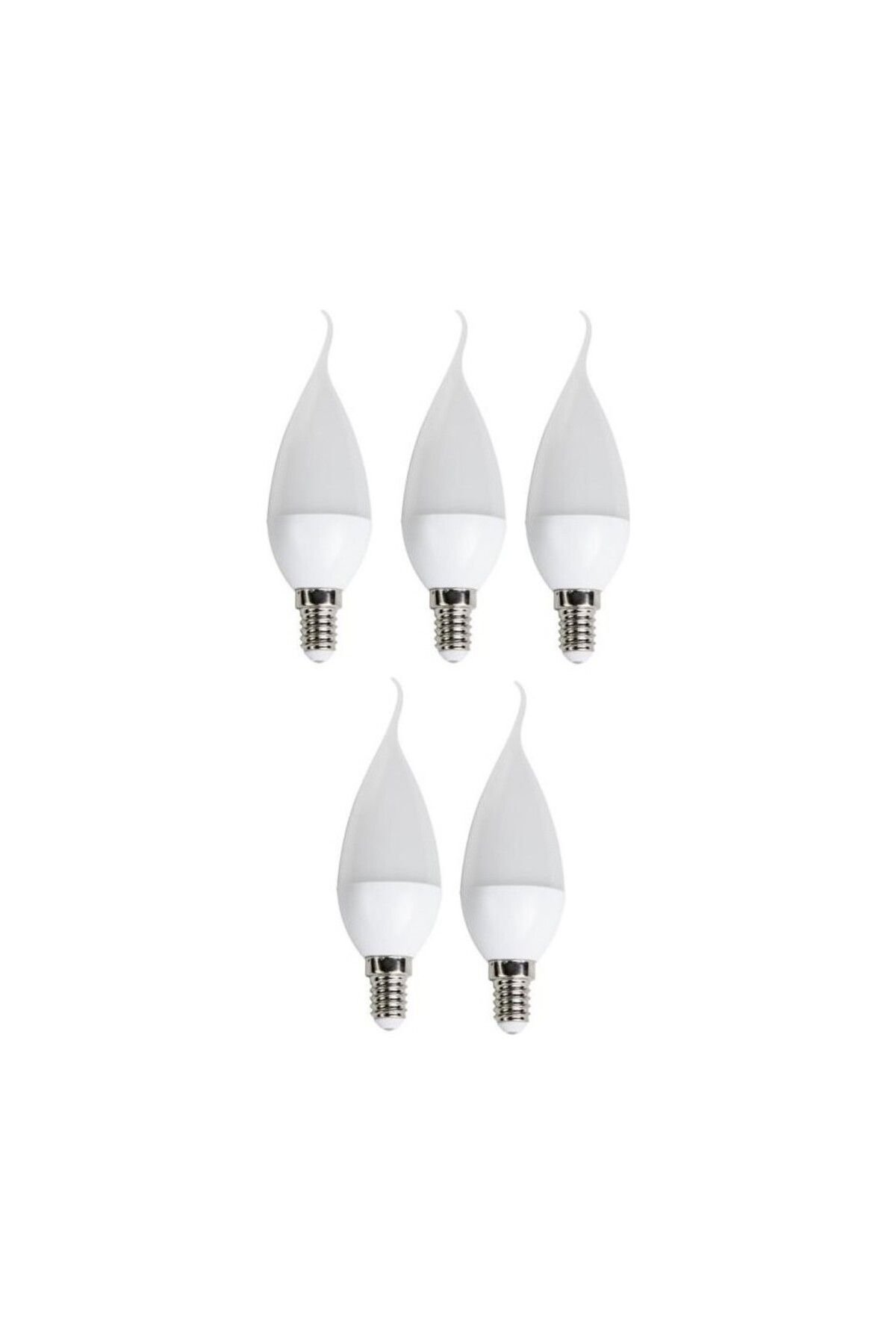 fullreyon 5 Adet Çok Kaliteli E14 Duy 5 Watt, 6400 Kelvin Beyaz Işık Led Ampul, Avize, Şamdan Ampulü Mum Ampul