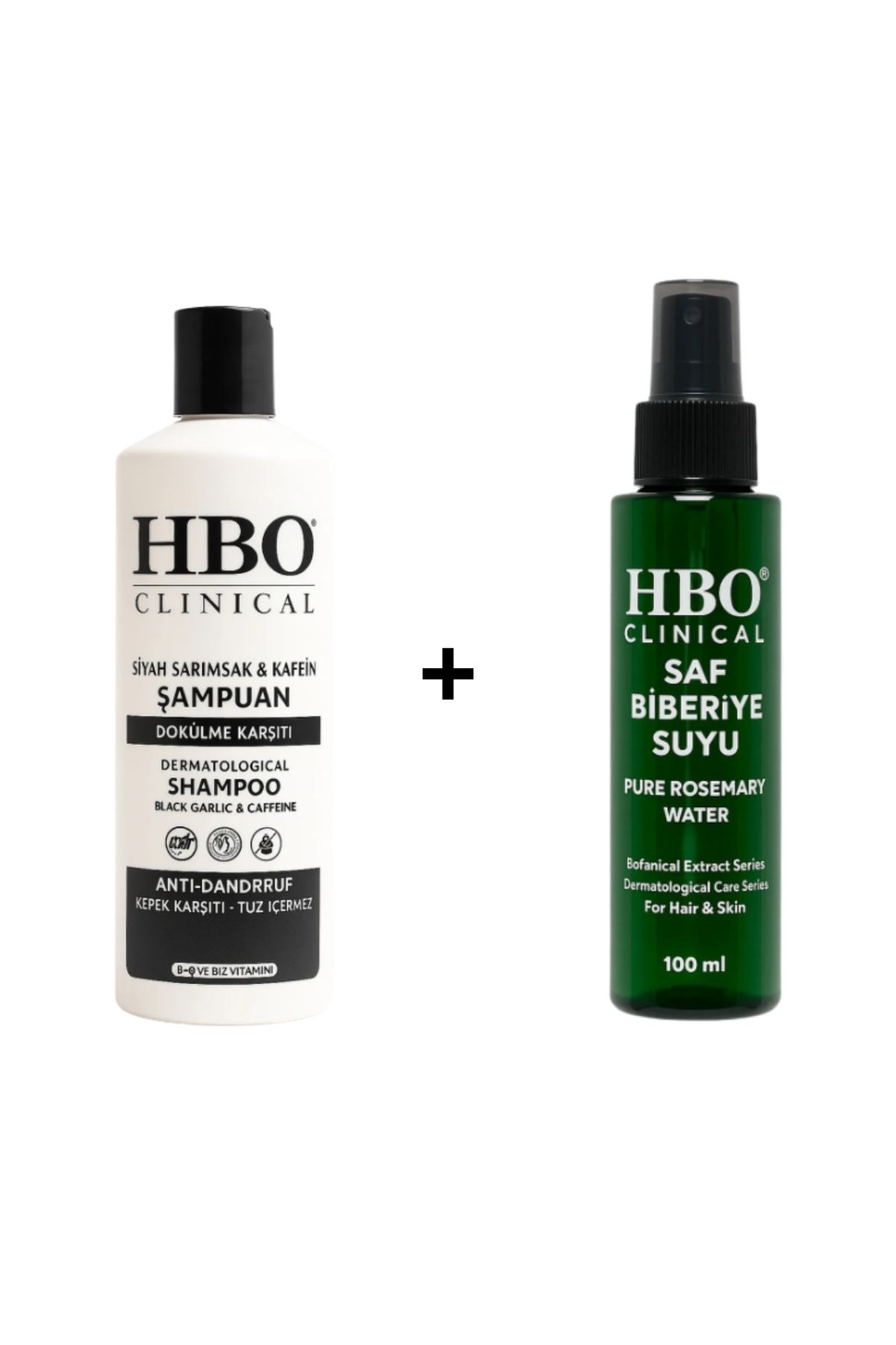 hbo Clınıcal Sarımsaklı Şampuan + HBO Clınıcal Saf Biberiye Suyu Saç Bakım Seti