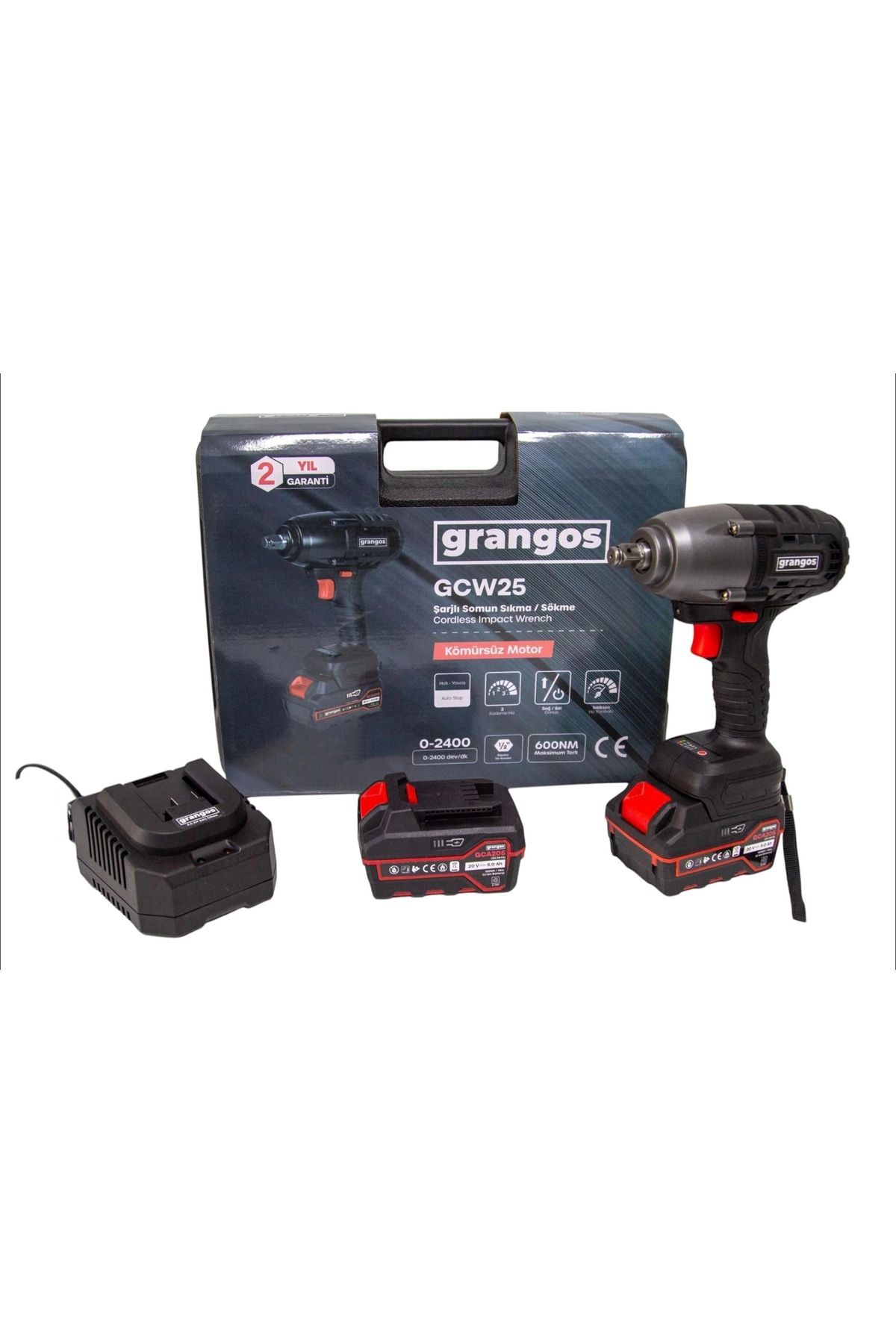 Generic Grangos GCW25-F2 20V 5 Ah Çift Akülü Somun Sıkma