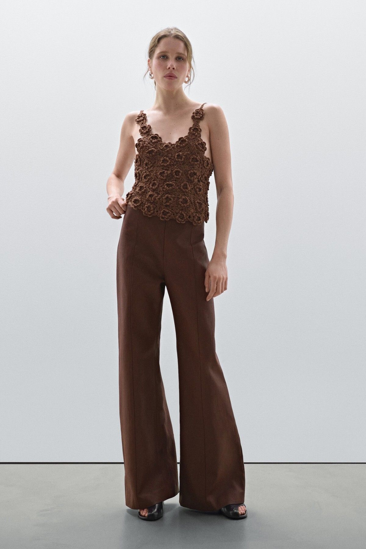 Massimo Dutti Çiçekli kroşe detaylı bluz - Studio