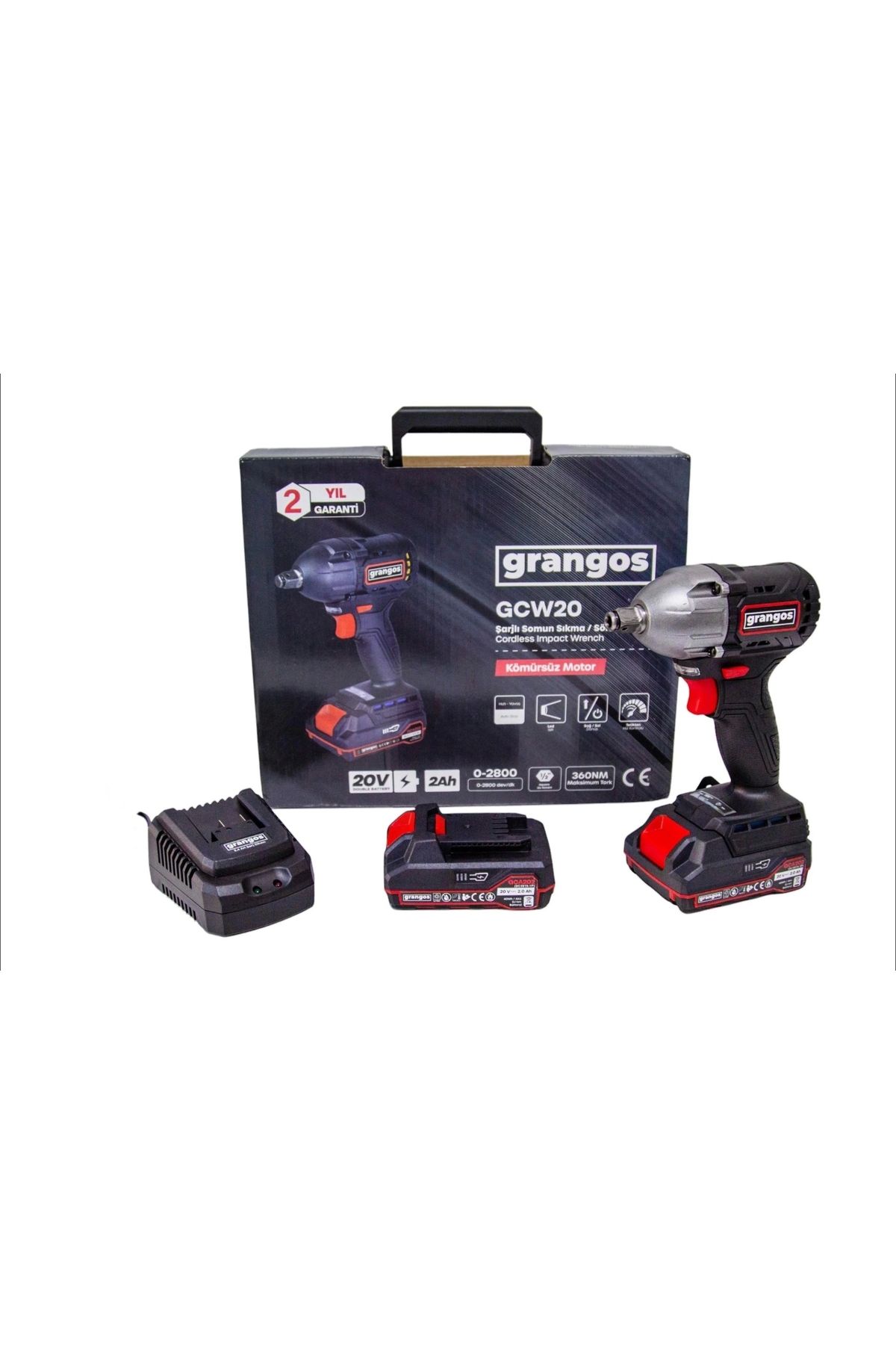 Generic Grangos GCW20-T2 20V 2 Ah Çift Akülü Somun Sıkma