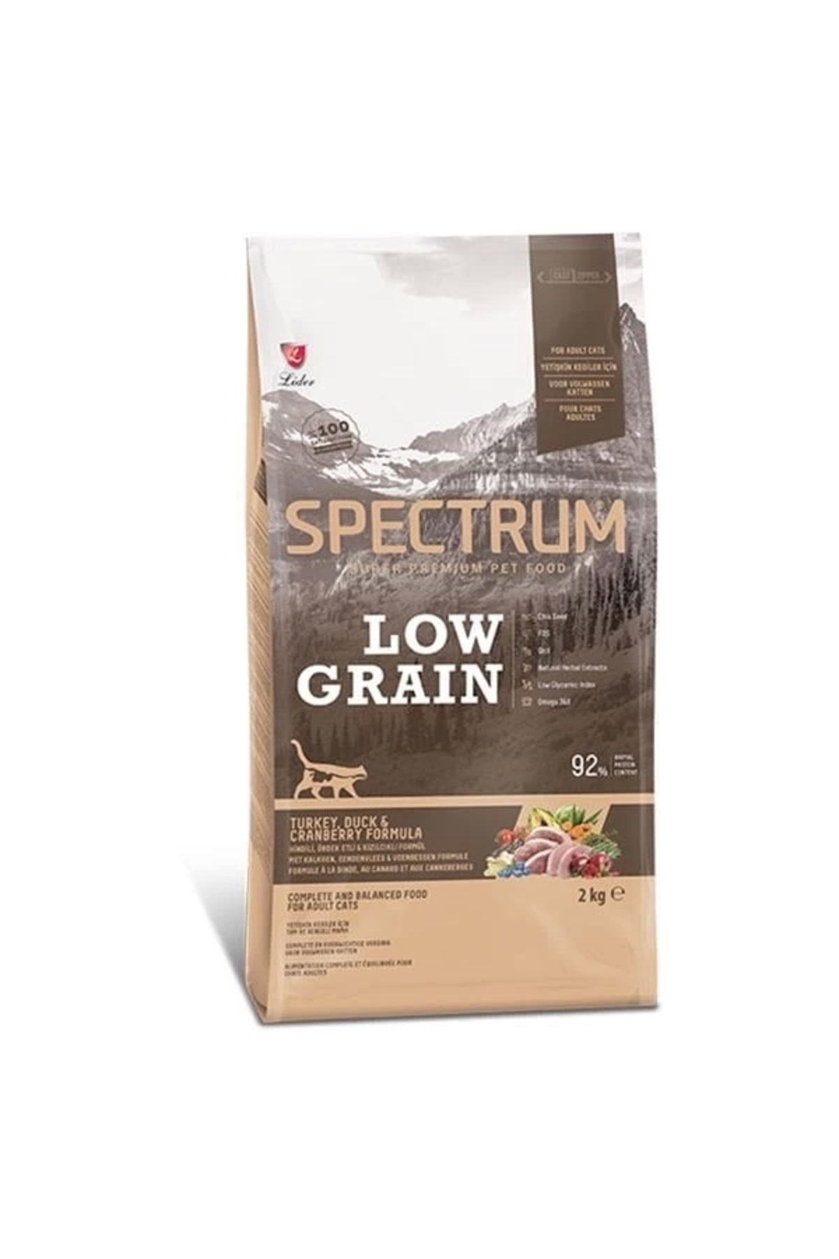 Generic Spectrum Düşük Tahıllı Hindili Ördekli ve Yaban Mersinli Yetişkin Kedi Maması 2 Kg