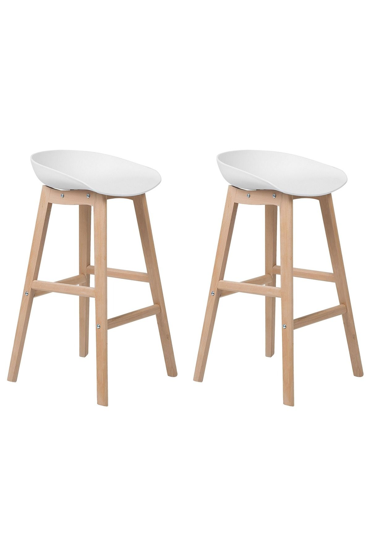 BELIANI MICCO 2’li Bar Sandalyesi Seti, İskandinav Tarzı, 72 cm Oturma Yüksekliği, Minimalist Tasarım