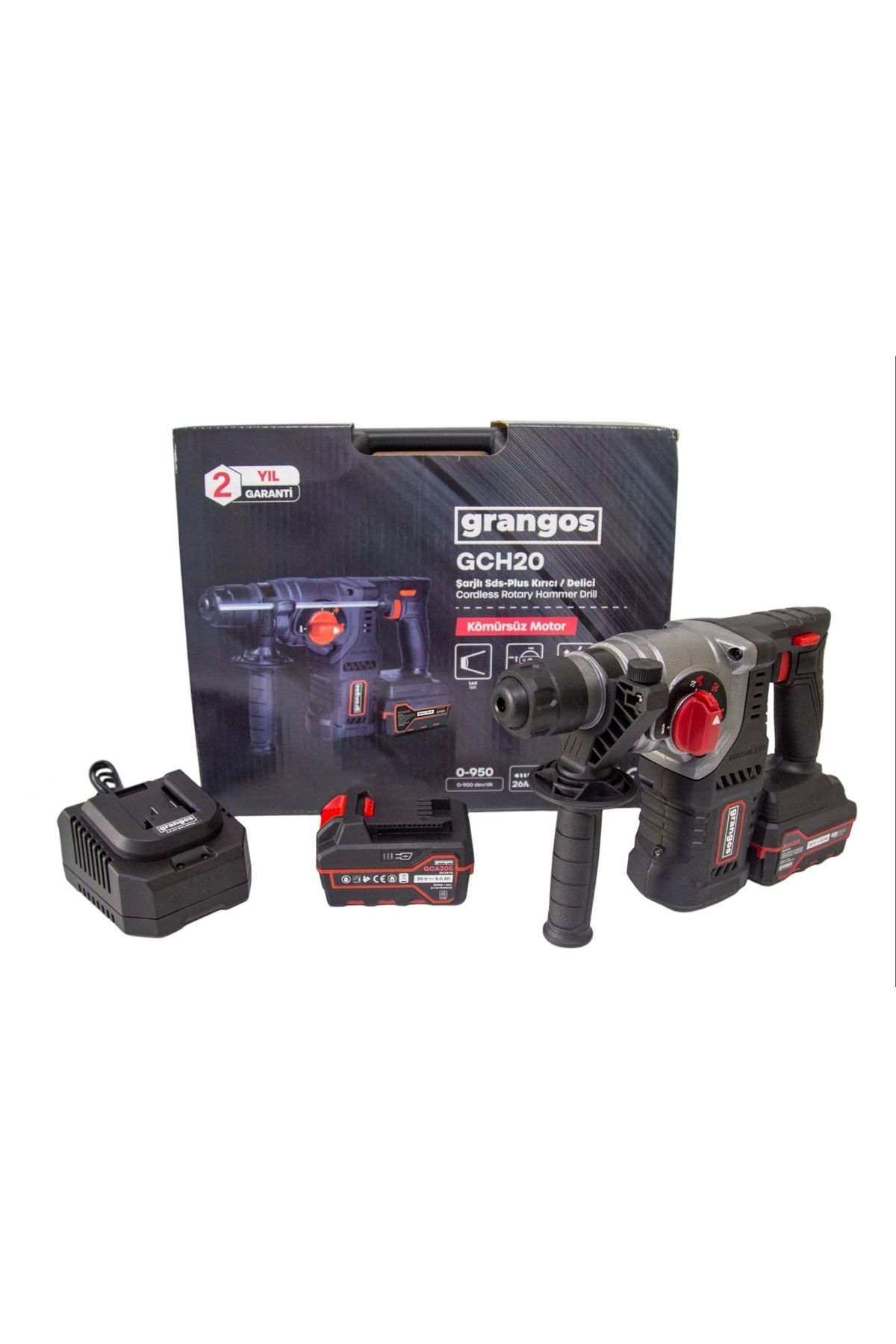 Generic Grangos GCH20-F2 20V 5 Ah Çift Akülü SDS-Plus Kırıcı/Delici