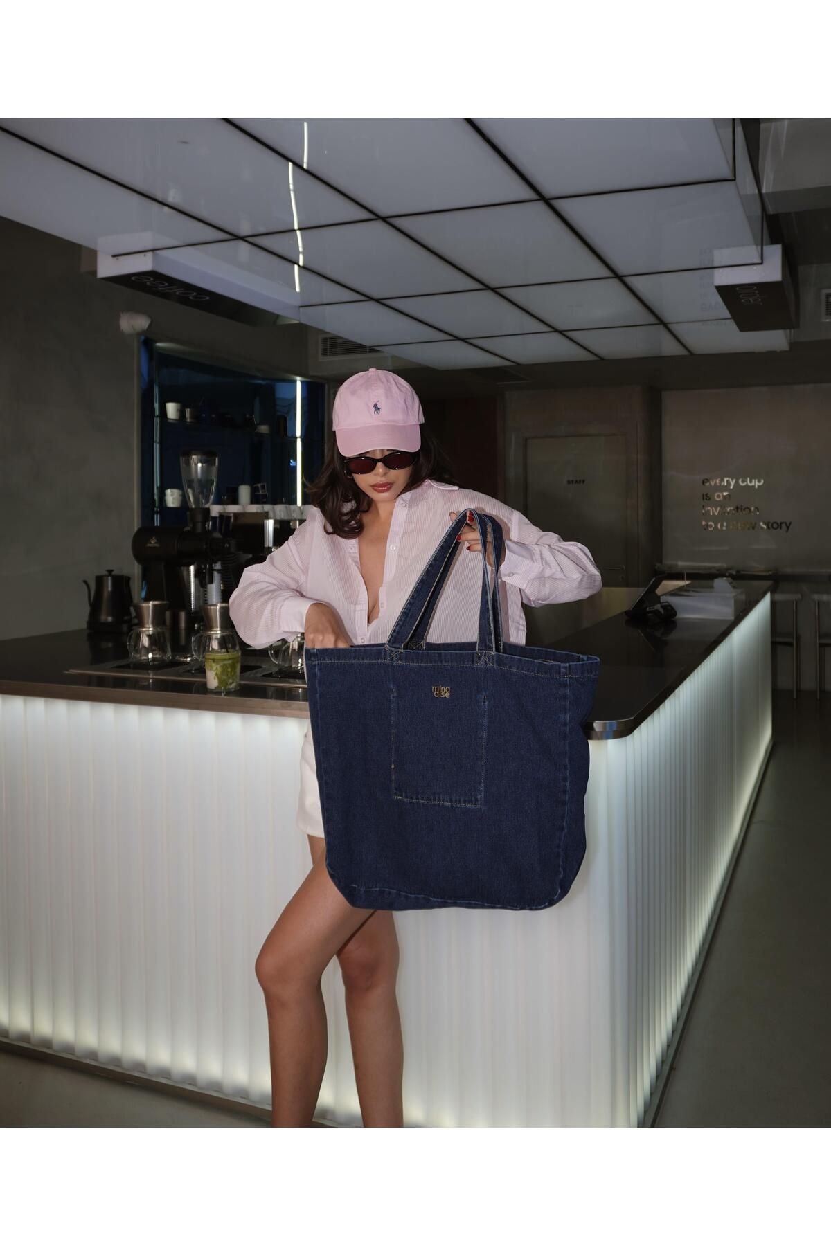 minaaise Kadın Lacivert Denim Çanta 29260