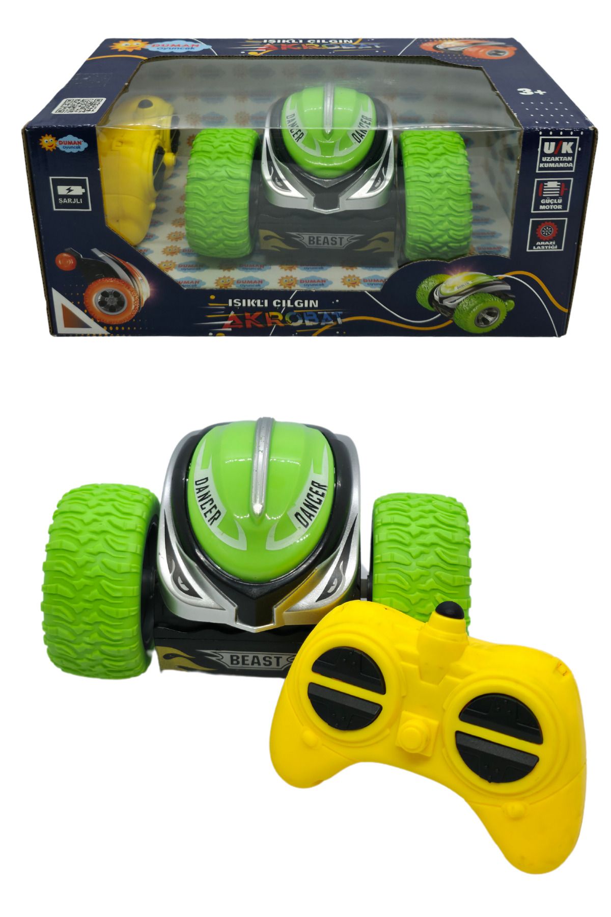 RAF Store Full Fonk. Şarjlı Işıklı Çılgın Akrobat Uzaktan Kumandalı Araba Taklacı 13 Cm