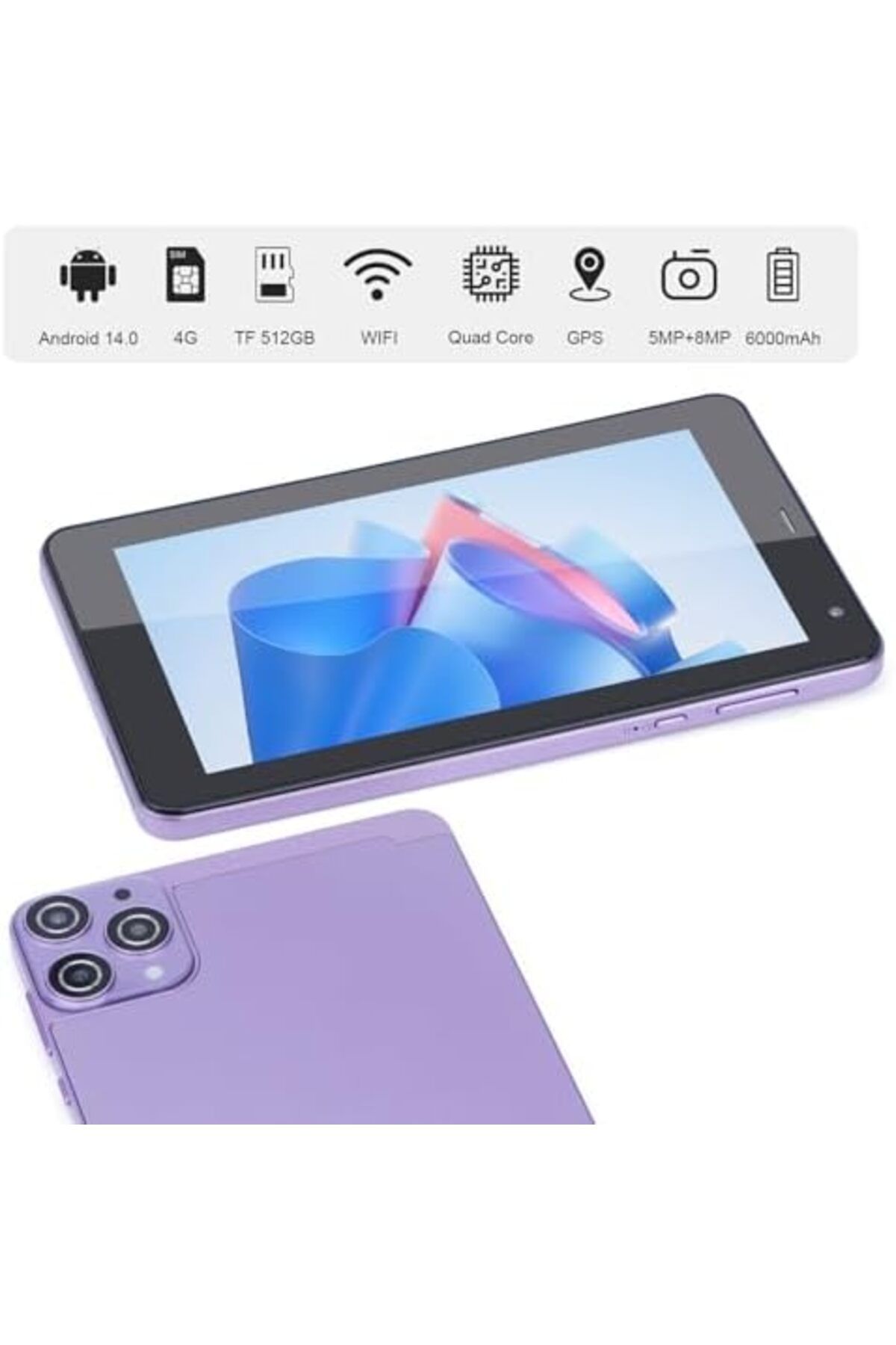 CIDEA-C idea 5G LTE with SIM Card Slot Tablet, 7 Inch Android 12 Tablet, 6GB RAM, 128GB ROM, Expandable to 4