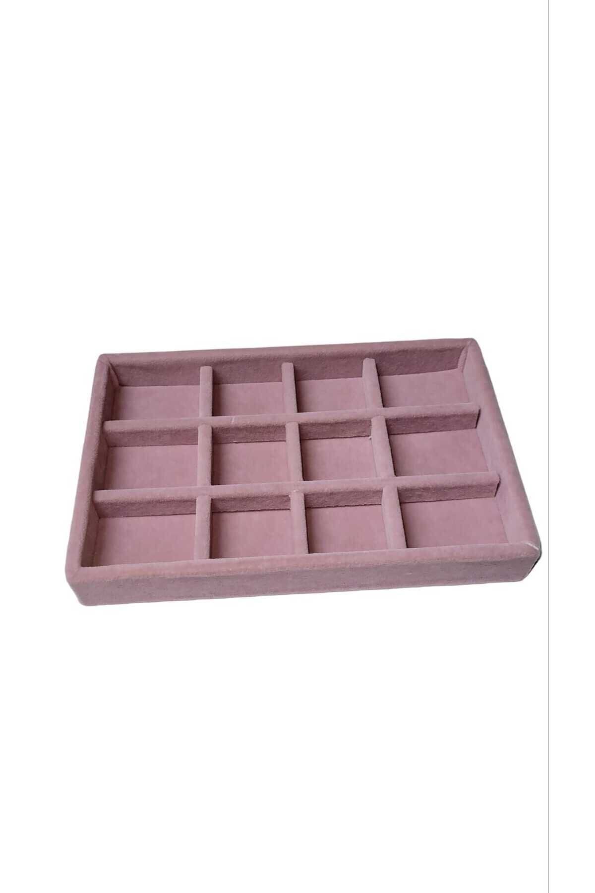 DEKORANLA Küçük 22x14 cm 12 Bölmeli Pembe Dekoratif Tablo