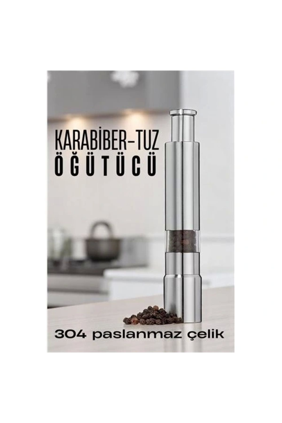 shopwave Karabiber Tuz Öğütücü Profesyonel 304 Paslanmaz Çelik Manuel Baharat Değirmeni