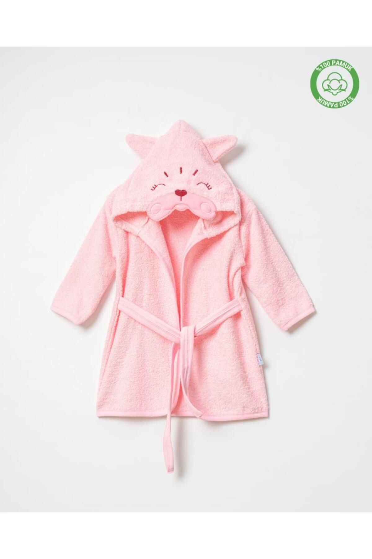 ankibaby Kedicik Bornoz Pembe