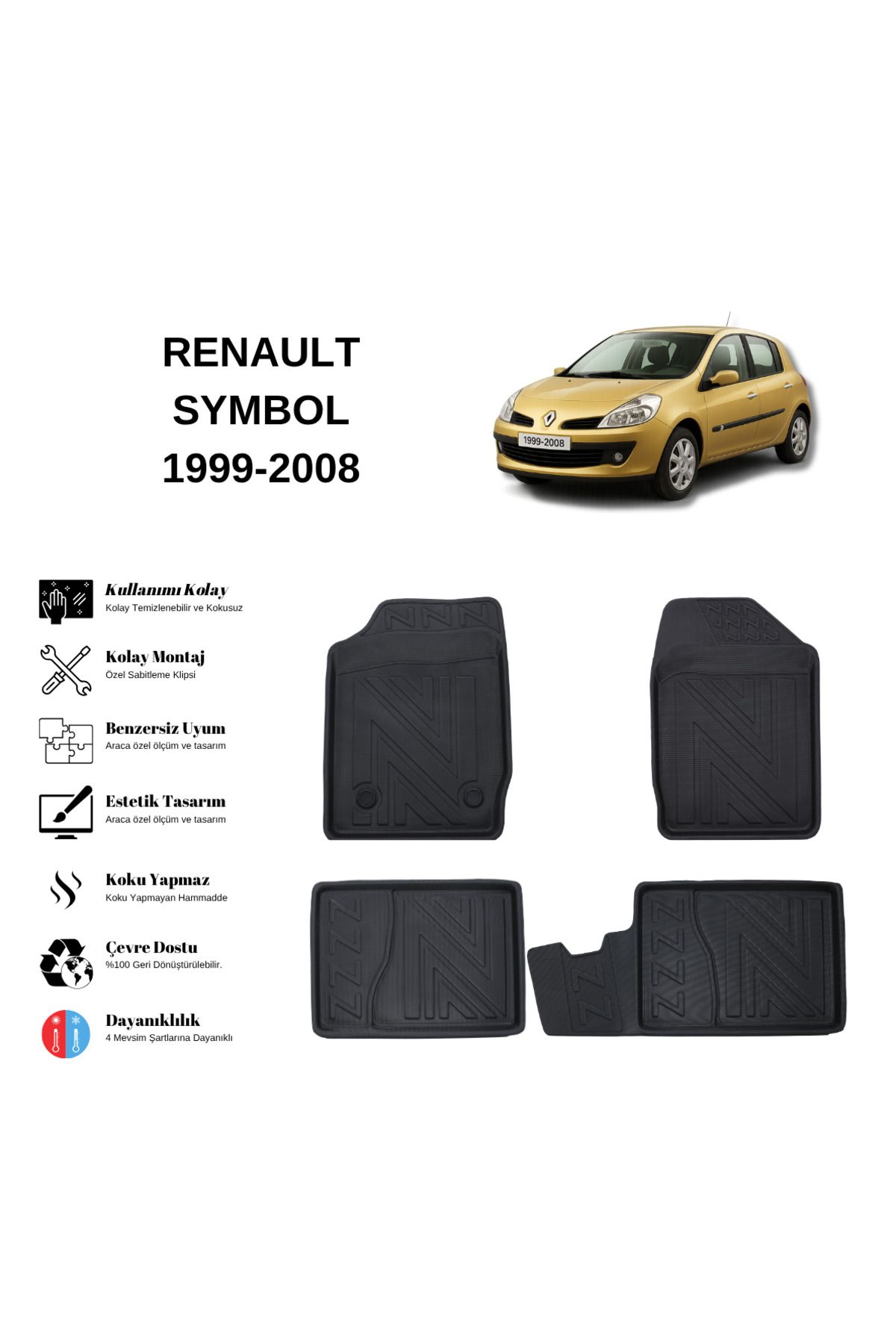 AutoWeller Renault Symbol 1999-2008 3D Havuzlu Oto Paspas