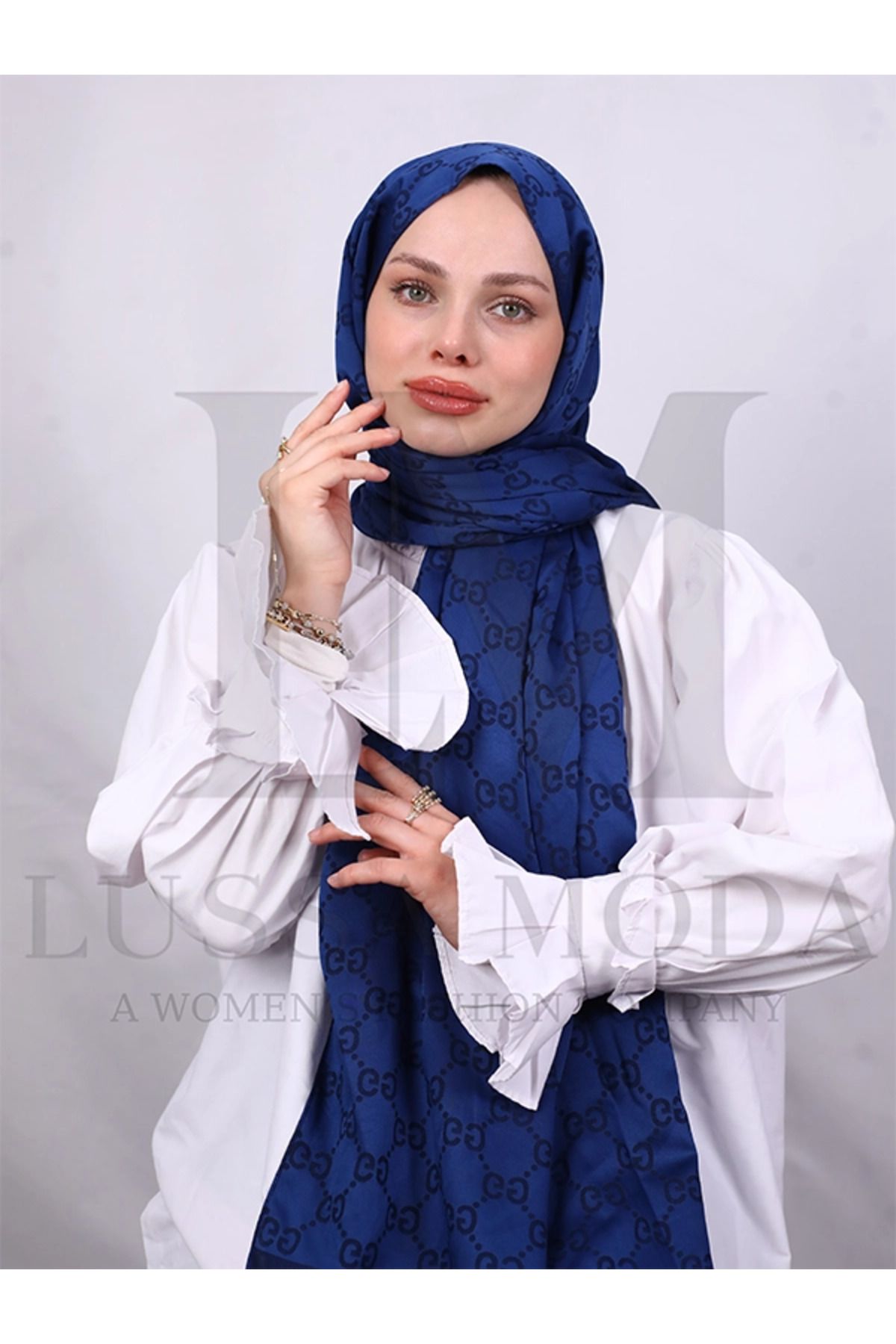 LUSSAMODA G DESENLİ İTHAL ÇİFT TARAFLI ŞAL