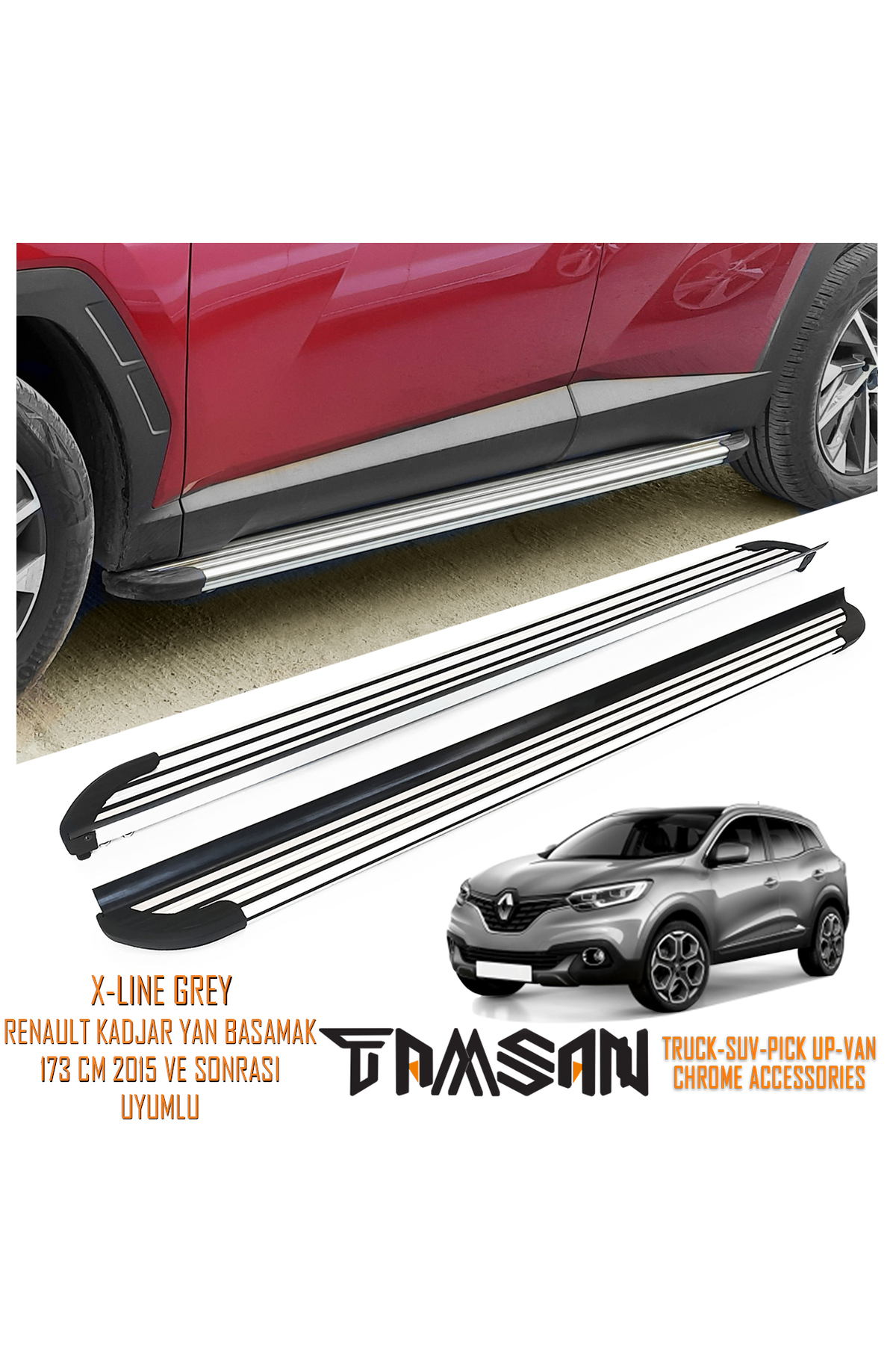 TAMSAN RENAULT KADJAR X-LINE MODEL YAN BASAMAK GRI 173 CM 2015 VE
