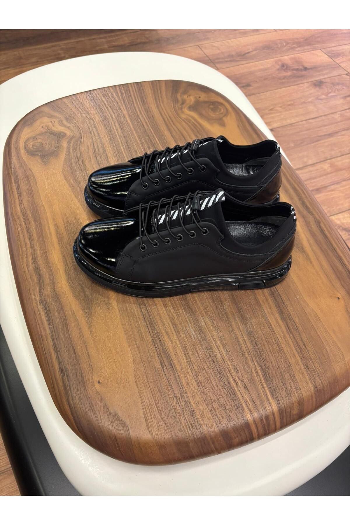 Paulo 1053 SİYAHA SİYAH RUGAN HAKİKİ DERİ ERKEK SNEAKER