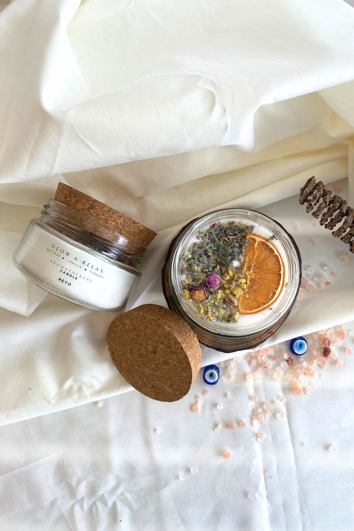 DEKORANLA Vanilya ve baharat notalı meditasyon ve aromaterapi mum, enerji dolu anlar için