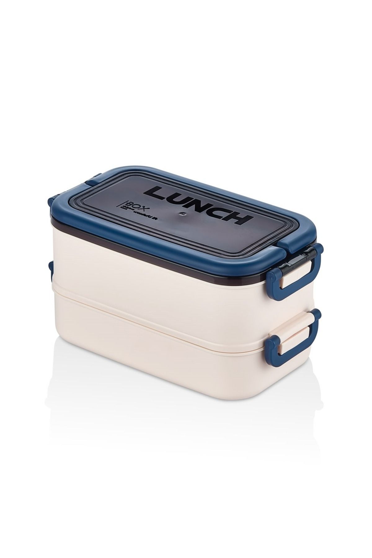 HOMEU-2-Tier Portable Food Container Lunch Box Lunch Box Storage Container Lunch Box with Fork and Spoon 1800ml 2