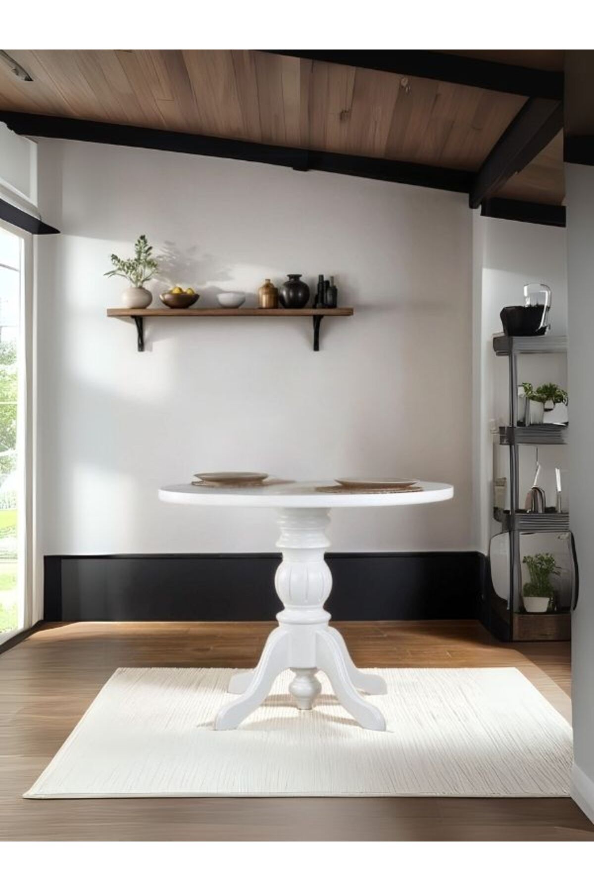 Gazzini Furniture Ravello Baba Ayak Sabit Masa 90x90